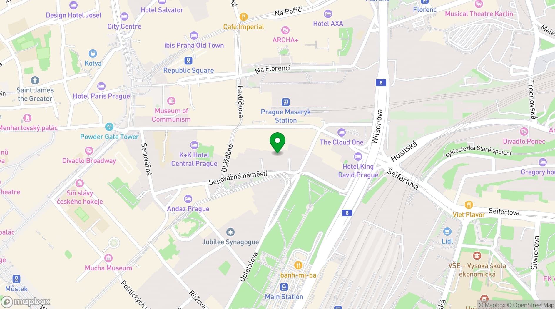 Map showing NH Collection Prague Carlo IV