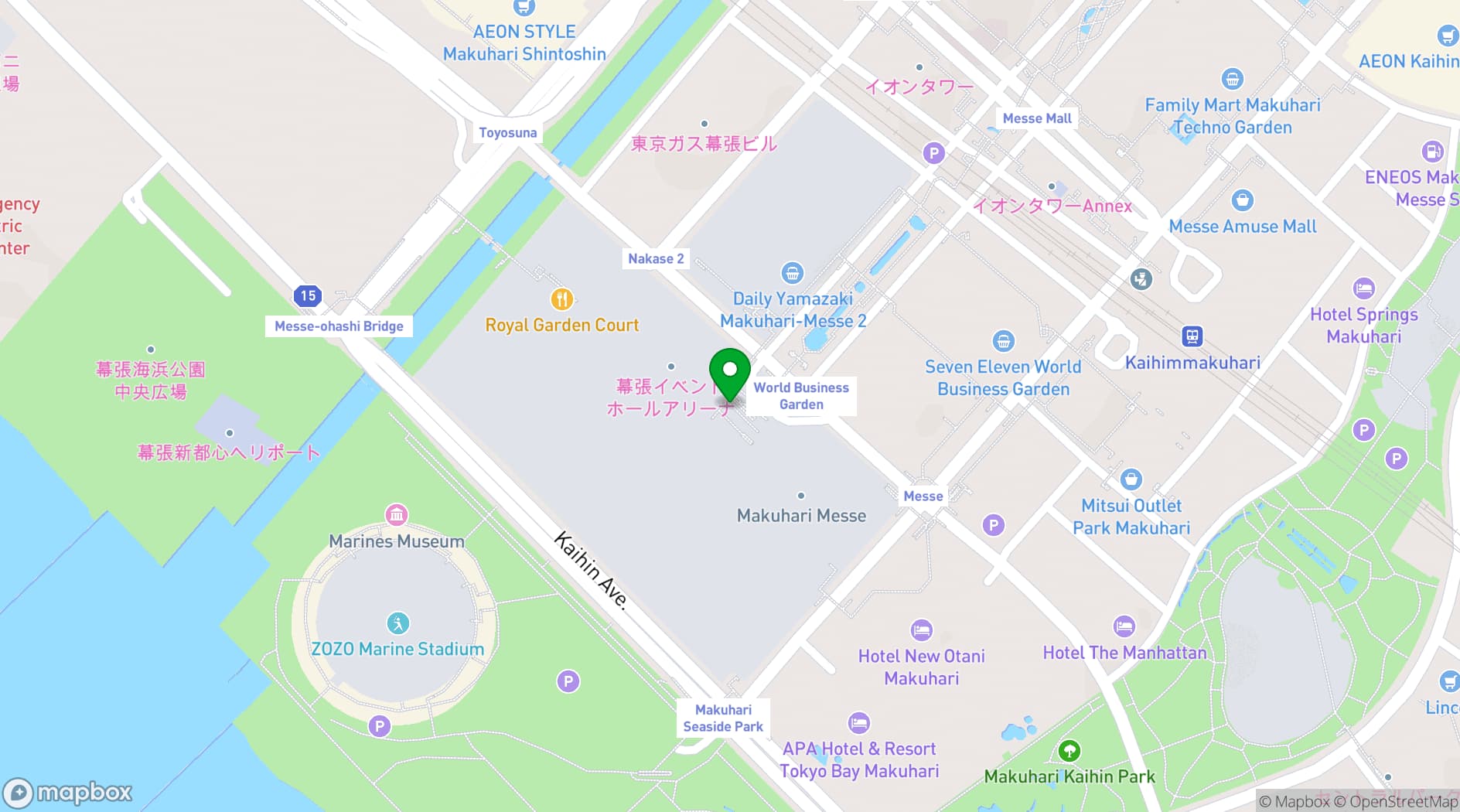 Map showing Makuhari Messe