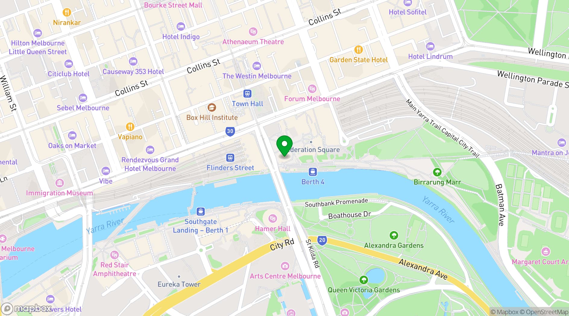 Map showing Transit Rooftop Bar