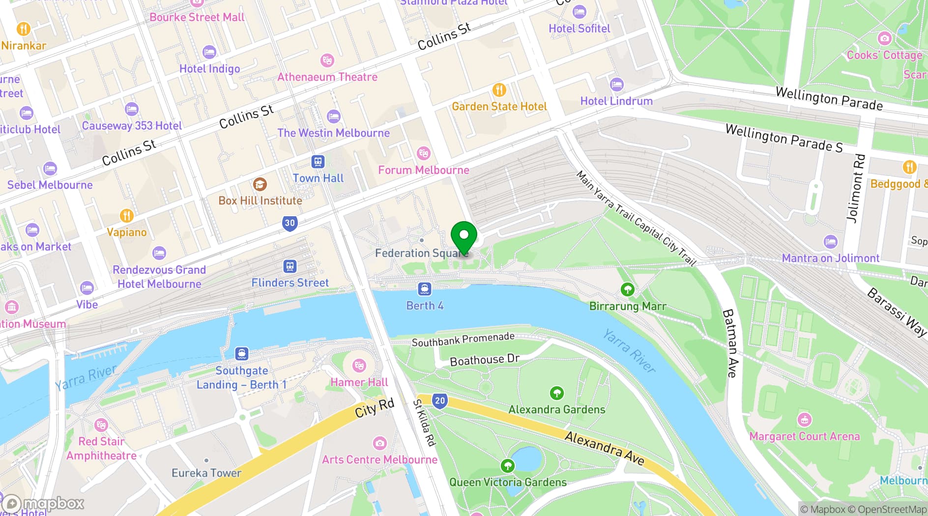 Map showing ZINC Fed Sq