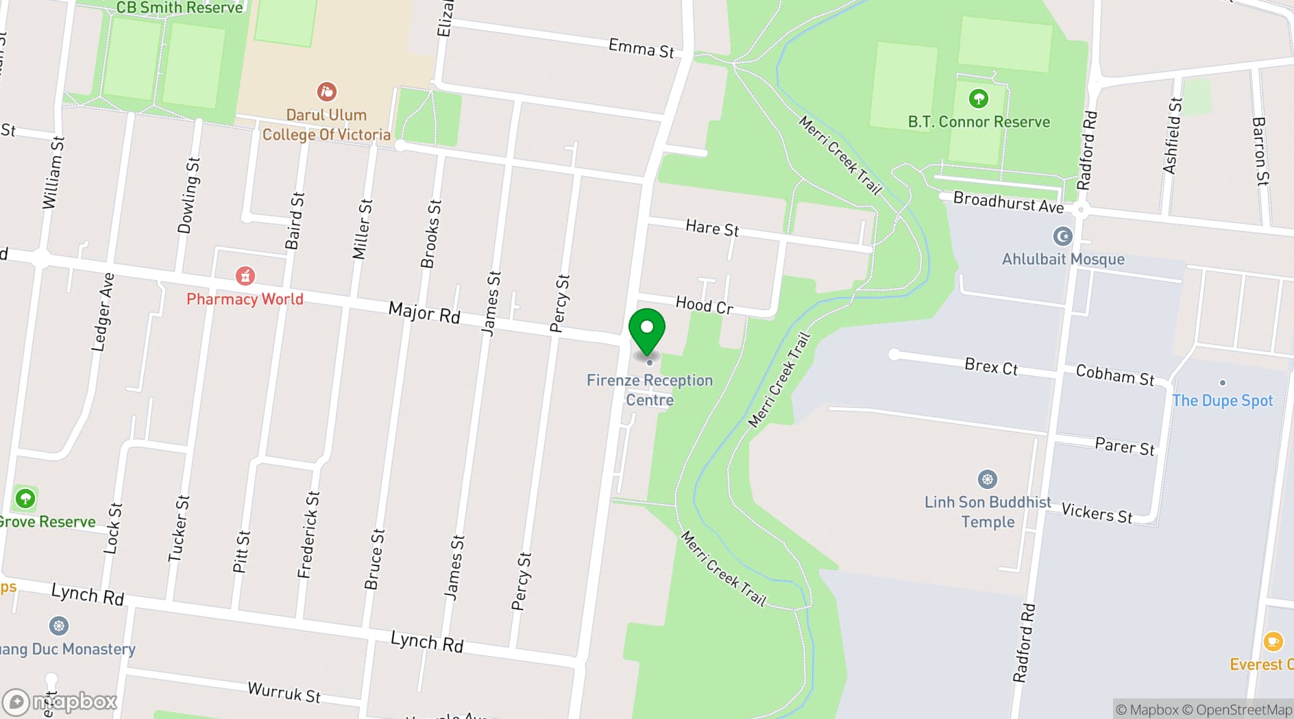 Map showing Fleur Weddings & Events