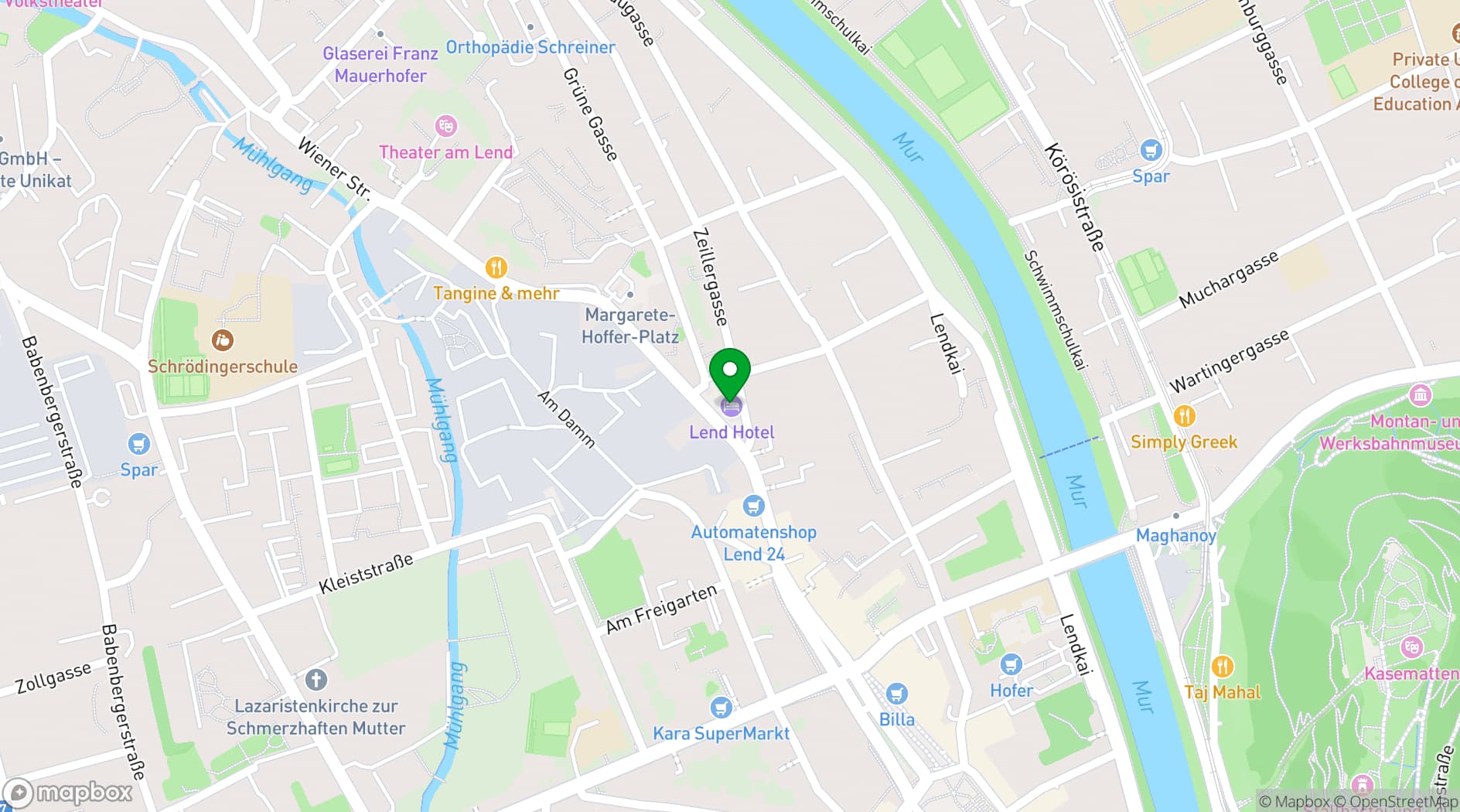 Map showing Lendhotel