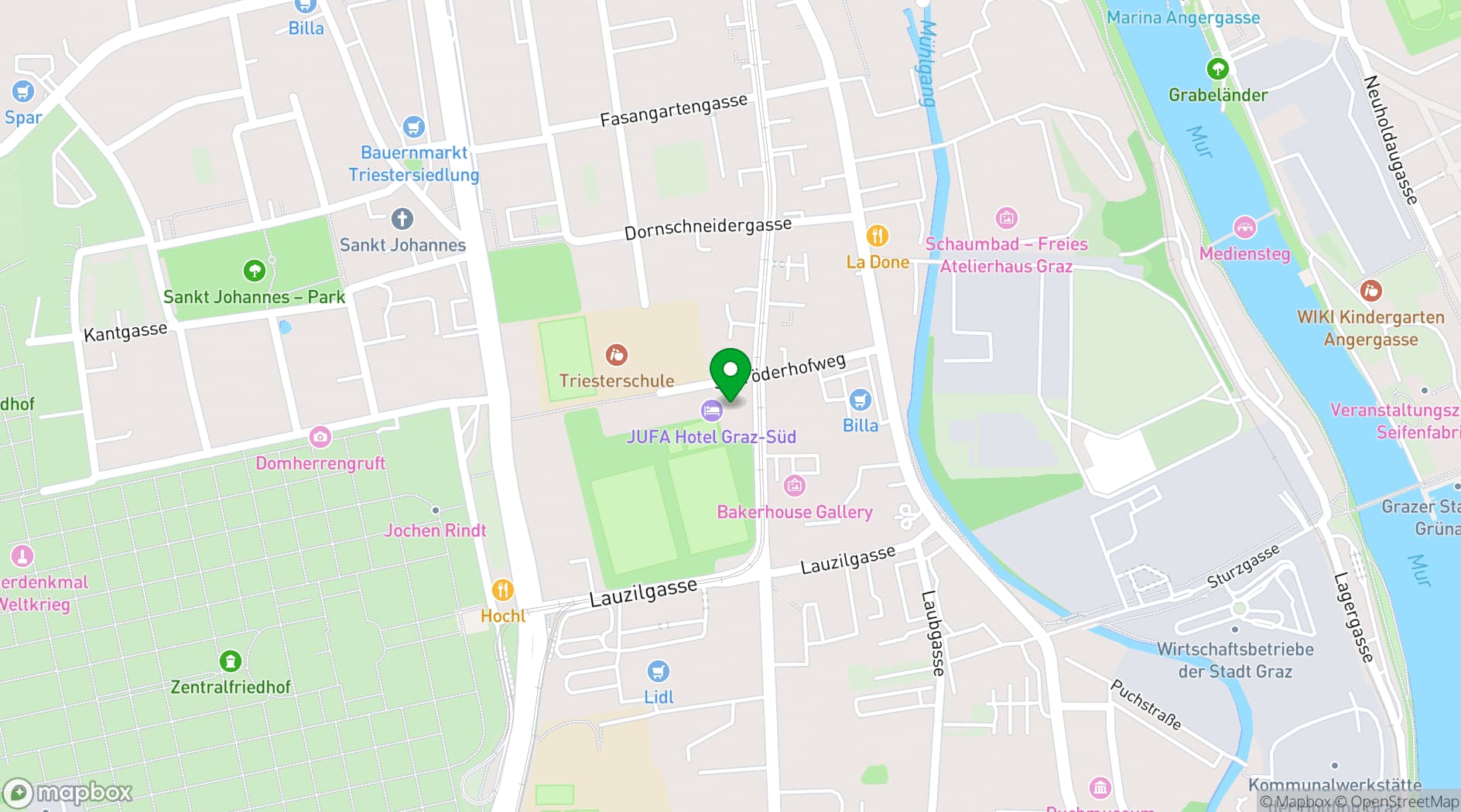 Map showing JUFA Hotel Graz-Süd***