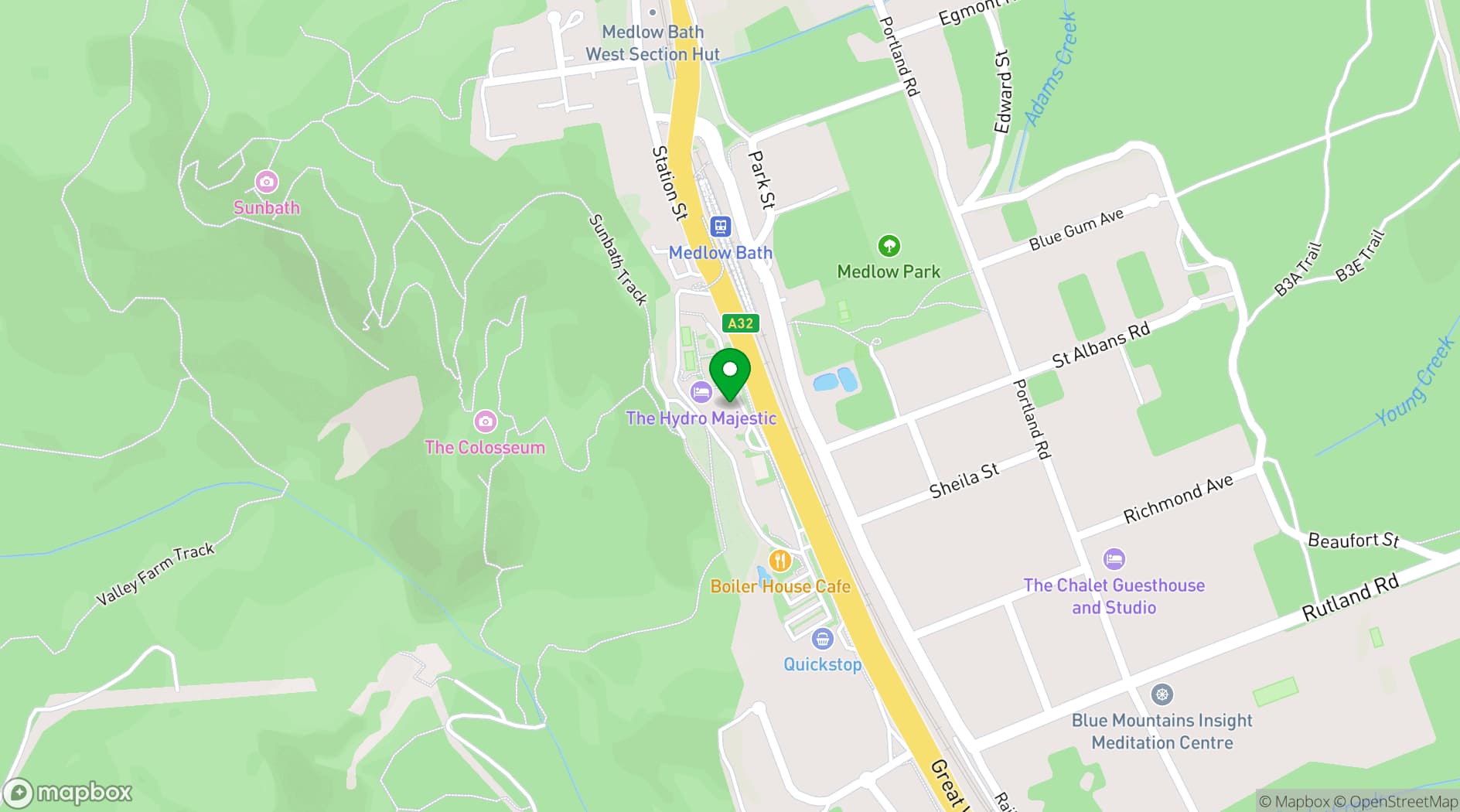 Map showing Hydro Majestic Hotel