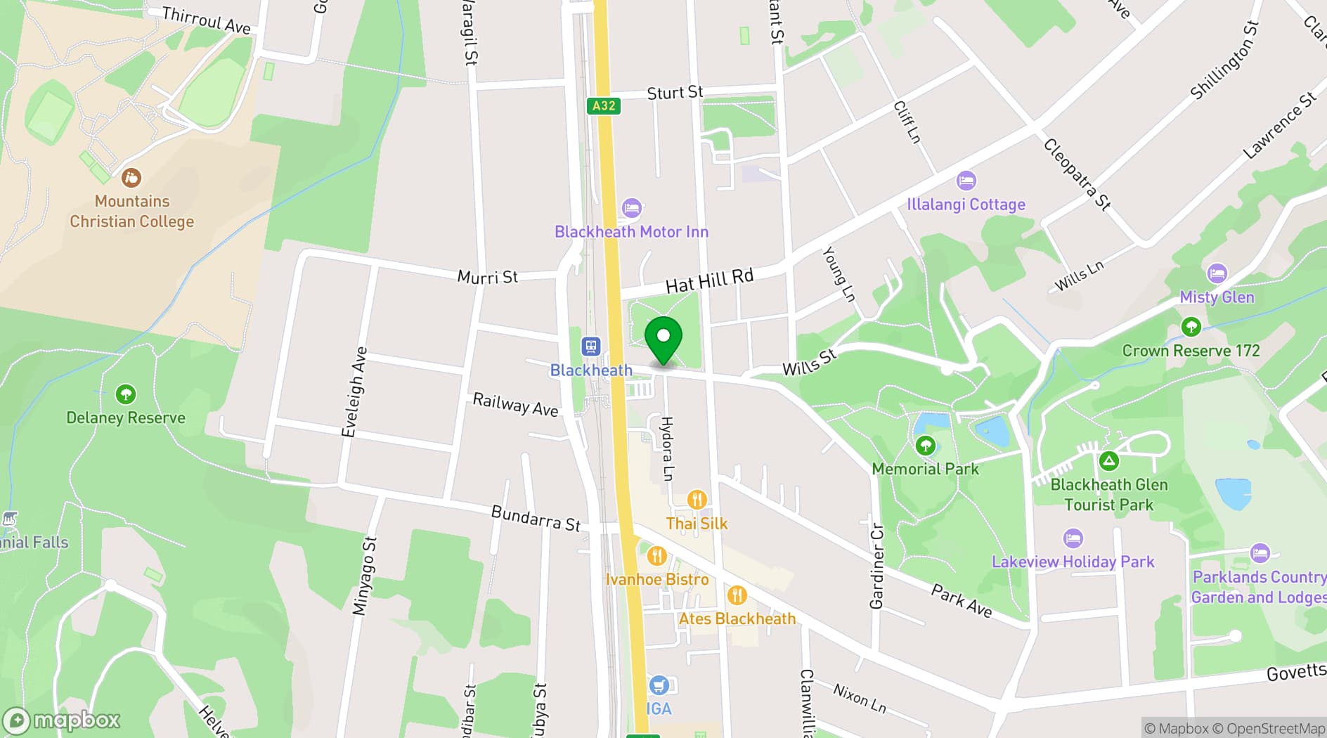 Map showing Bates Hall
