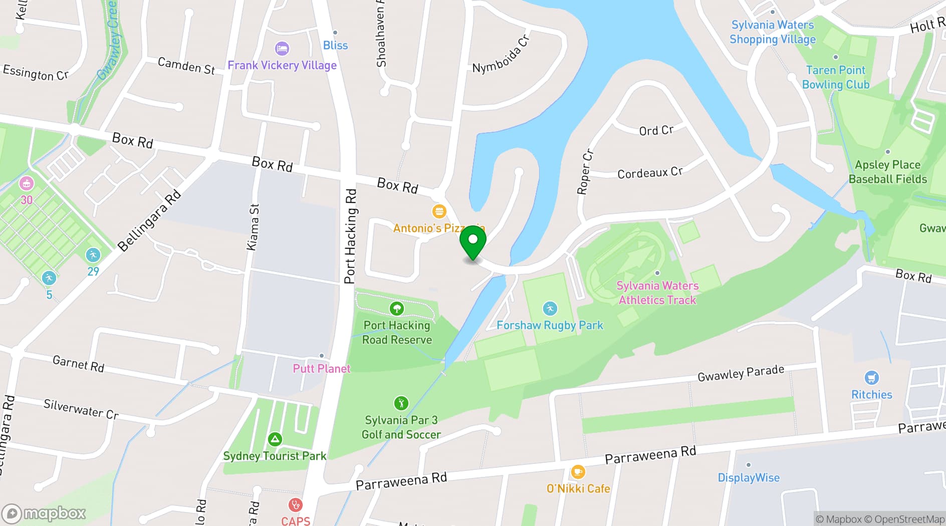 Map showing Doltone House Sylvania Waters