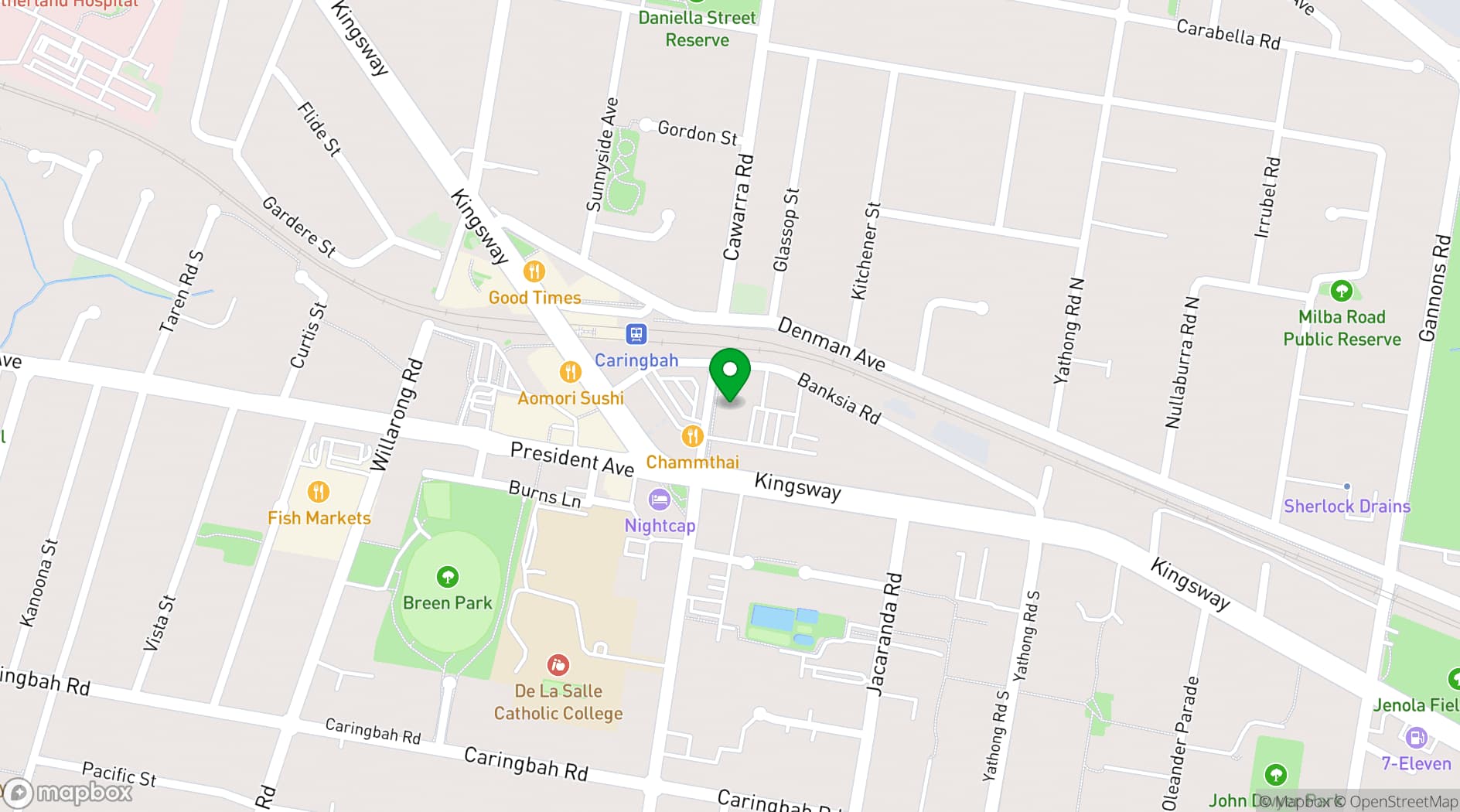 Map showing Highfield Caringbah