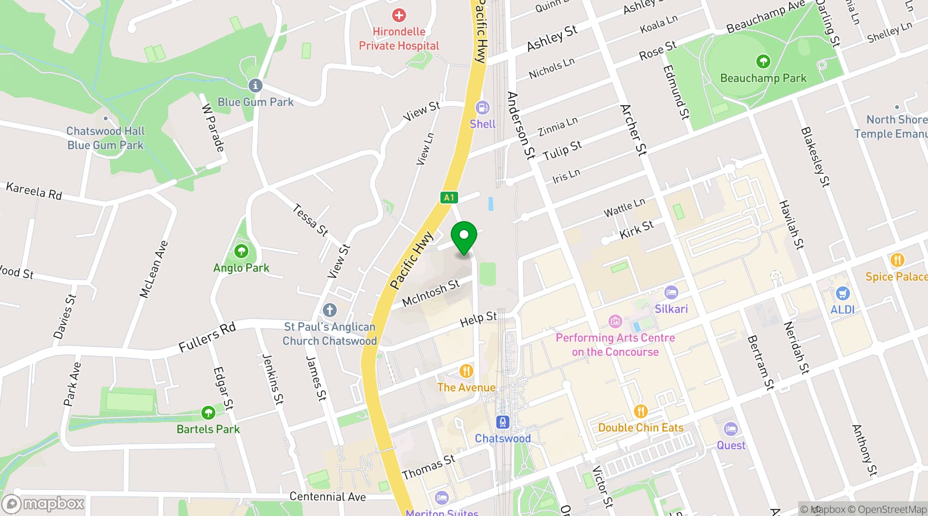 Map showing Zenith Theatre and Convention Centre