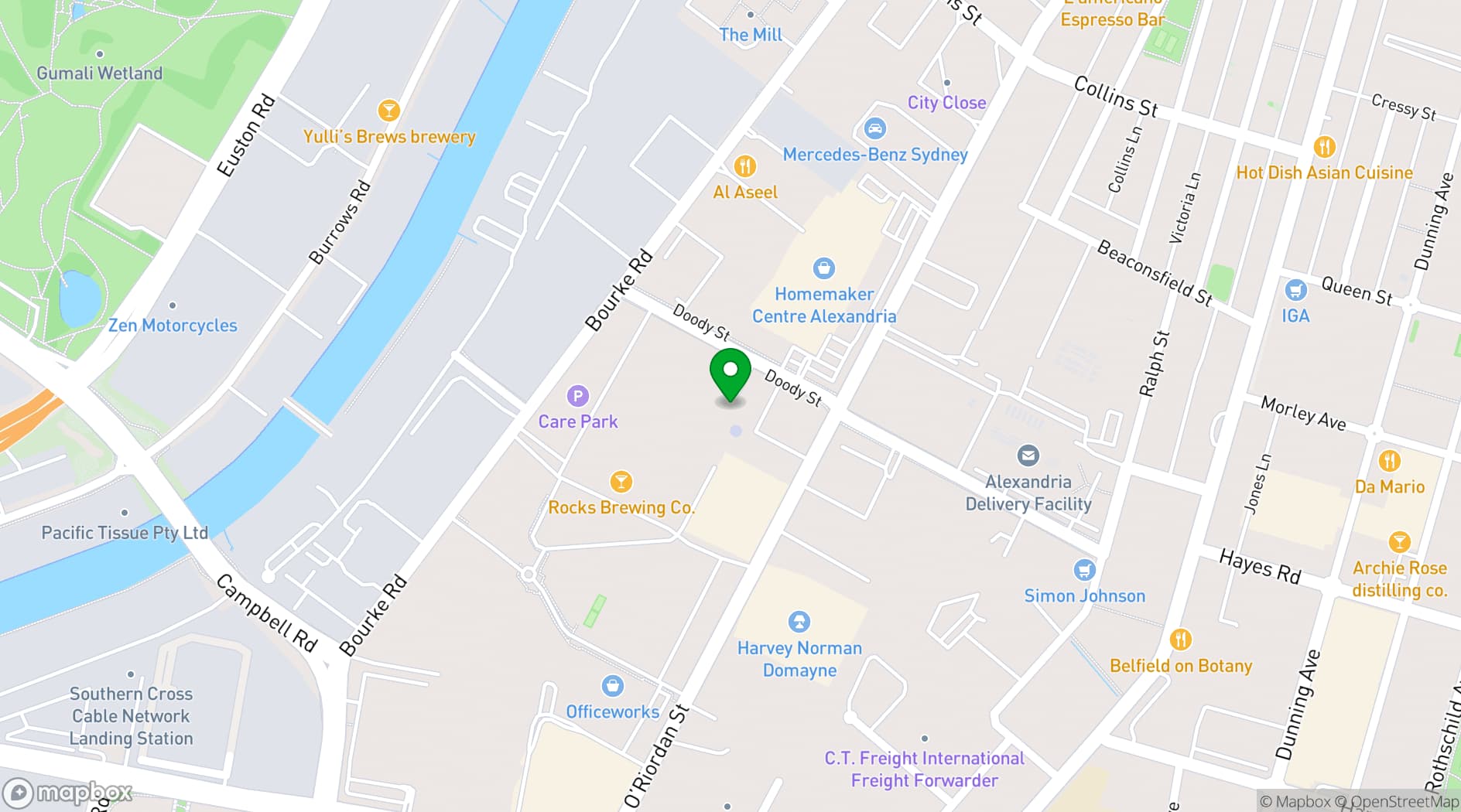 Map showing The Venue