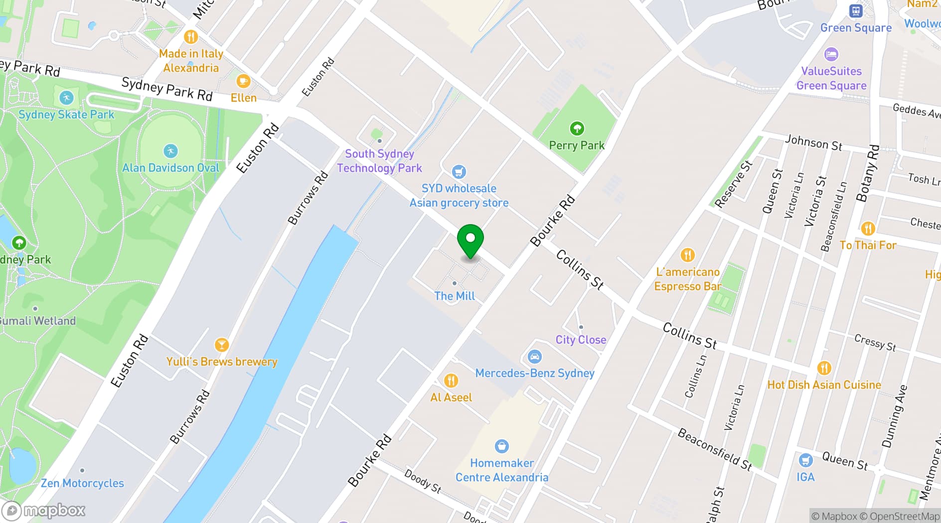 Map showing The Grounds of Alexandria