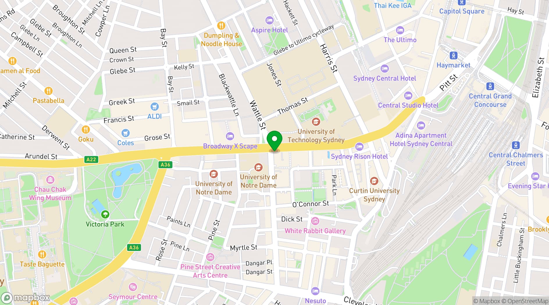 Map showing The Abercrombie
