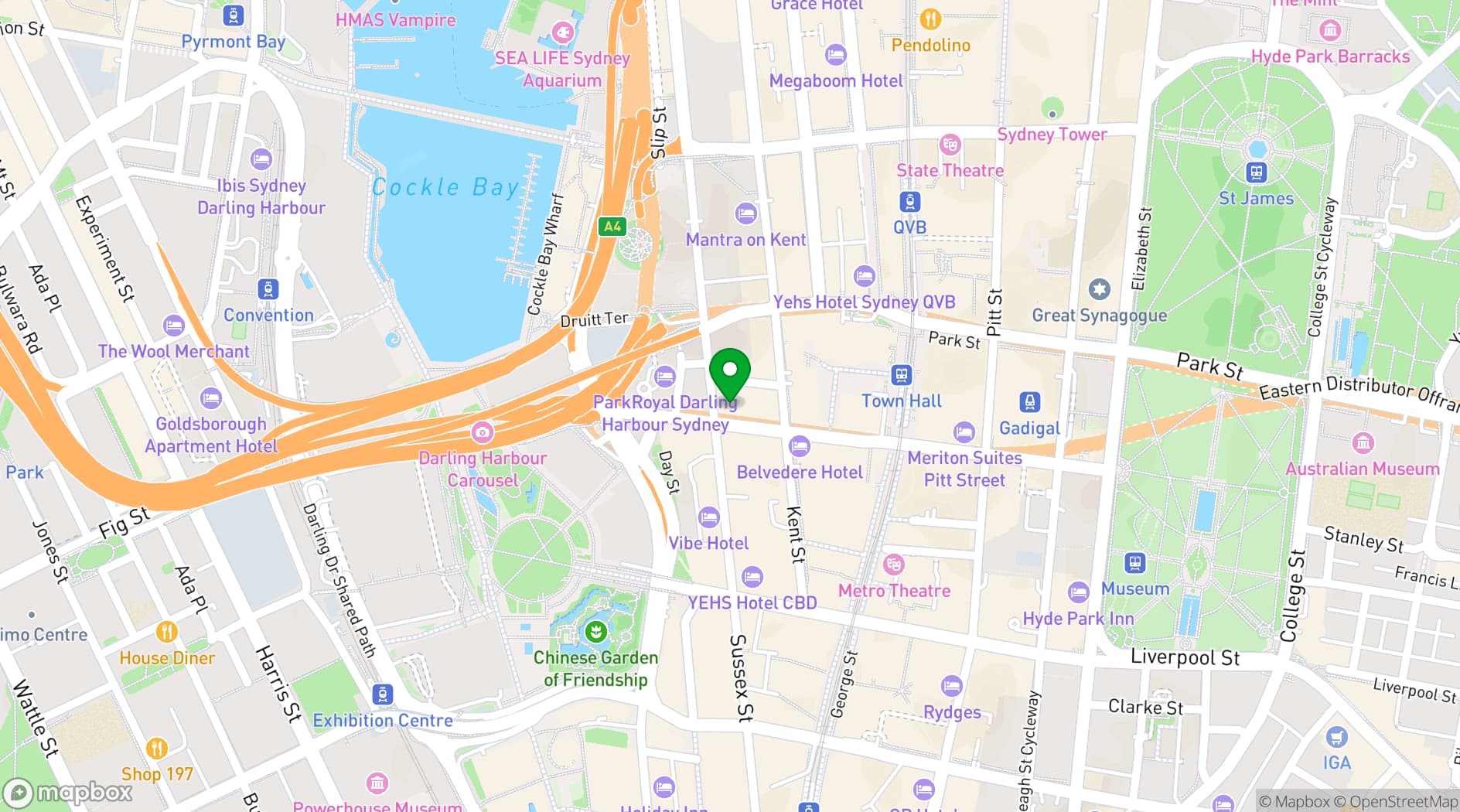Map showing La Bella Trattoria & Bar