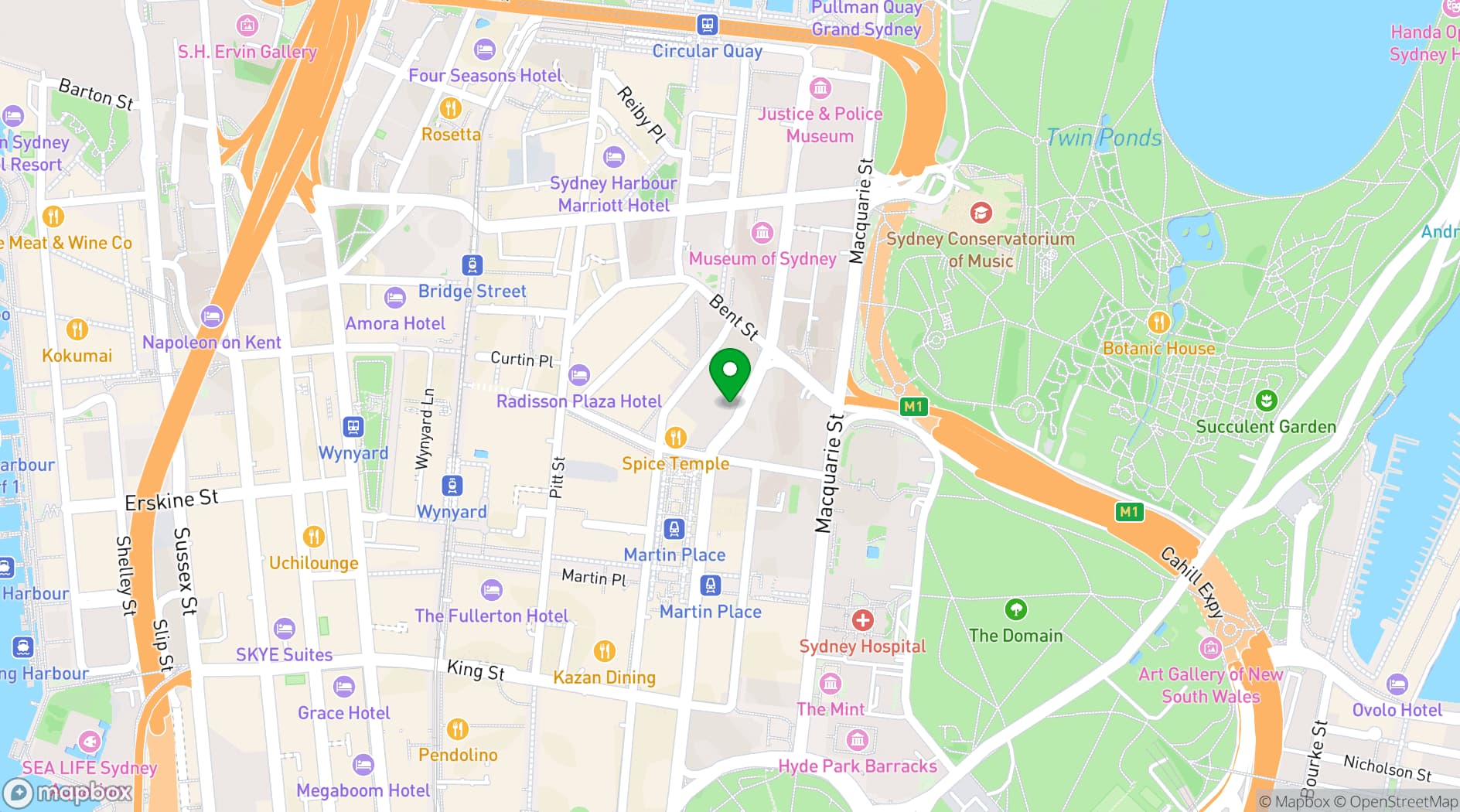 Map showing Sofitel Sydney Wentworth
