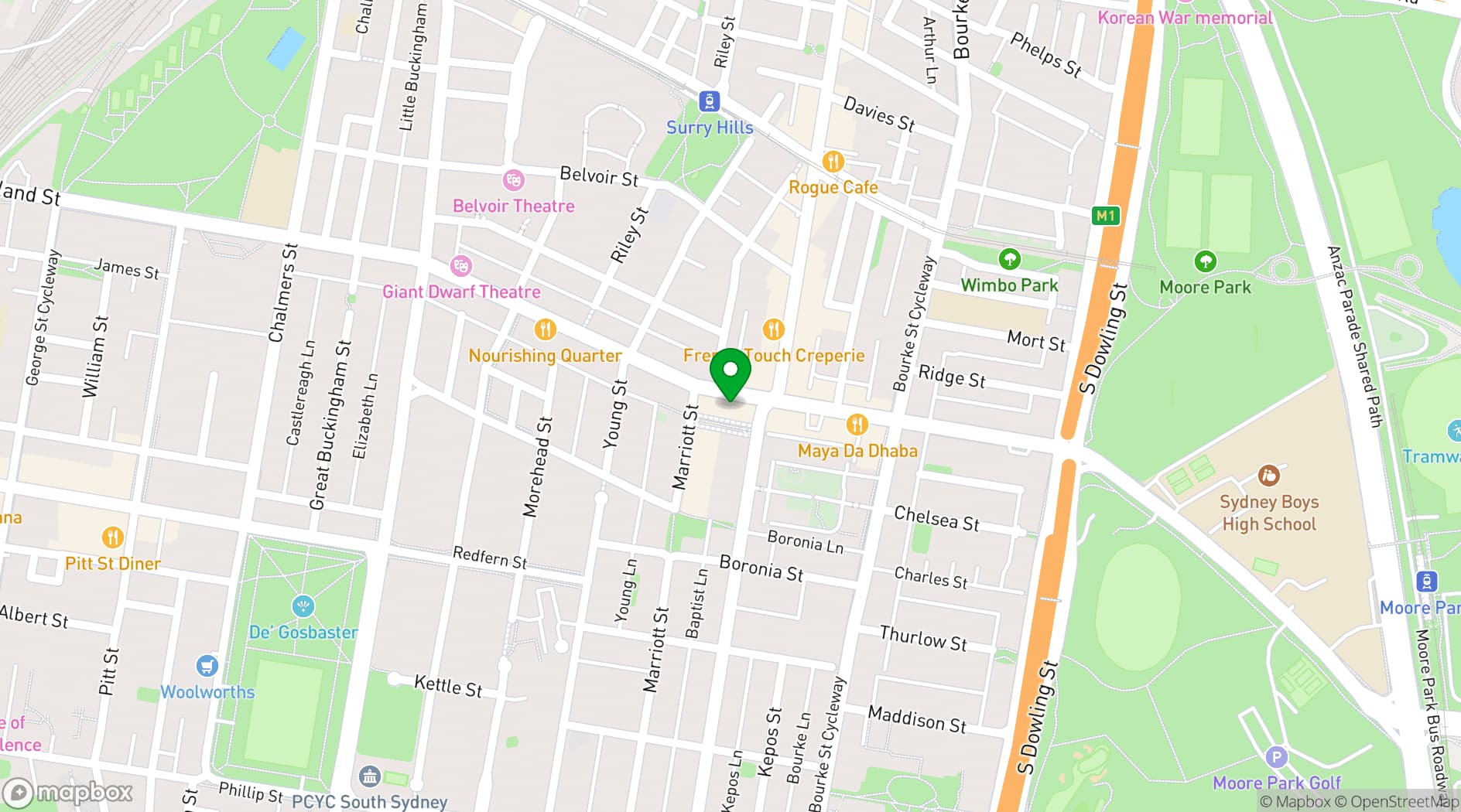 Map showing Saltbox