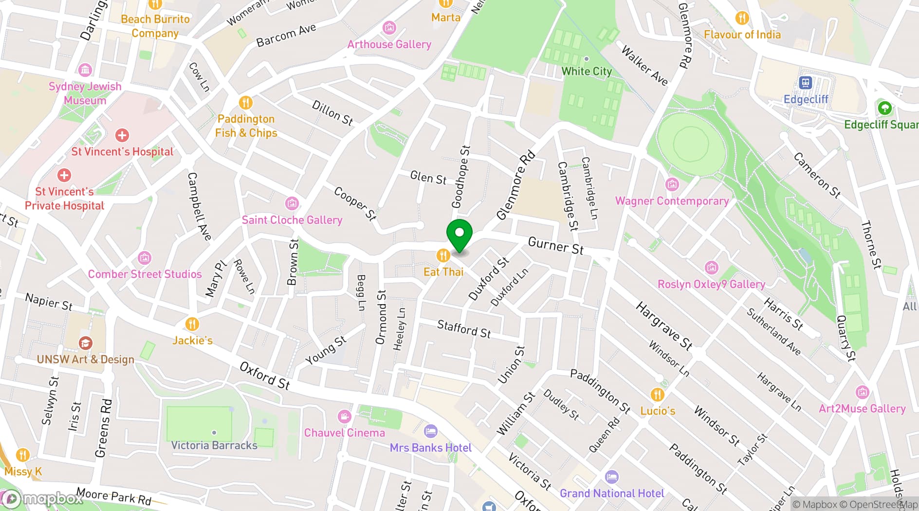 Map showing The Royal Hotel Paddington