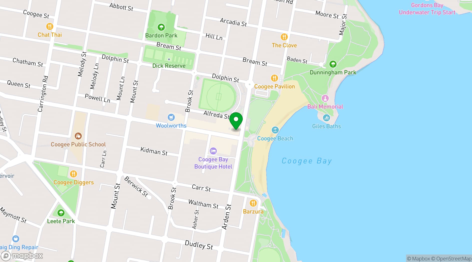 Map showing Waterview