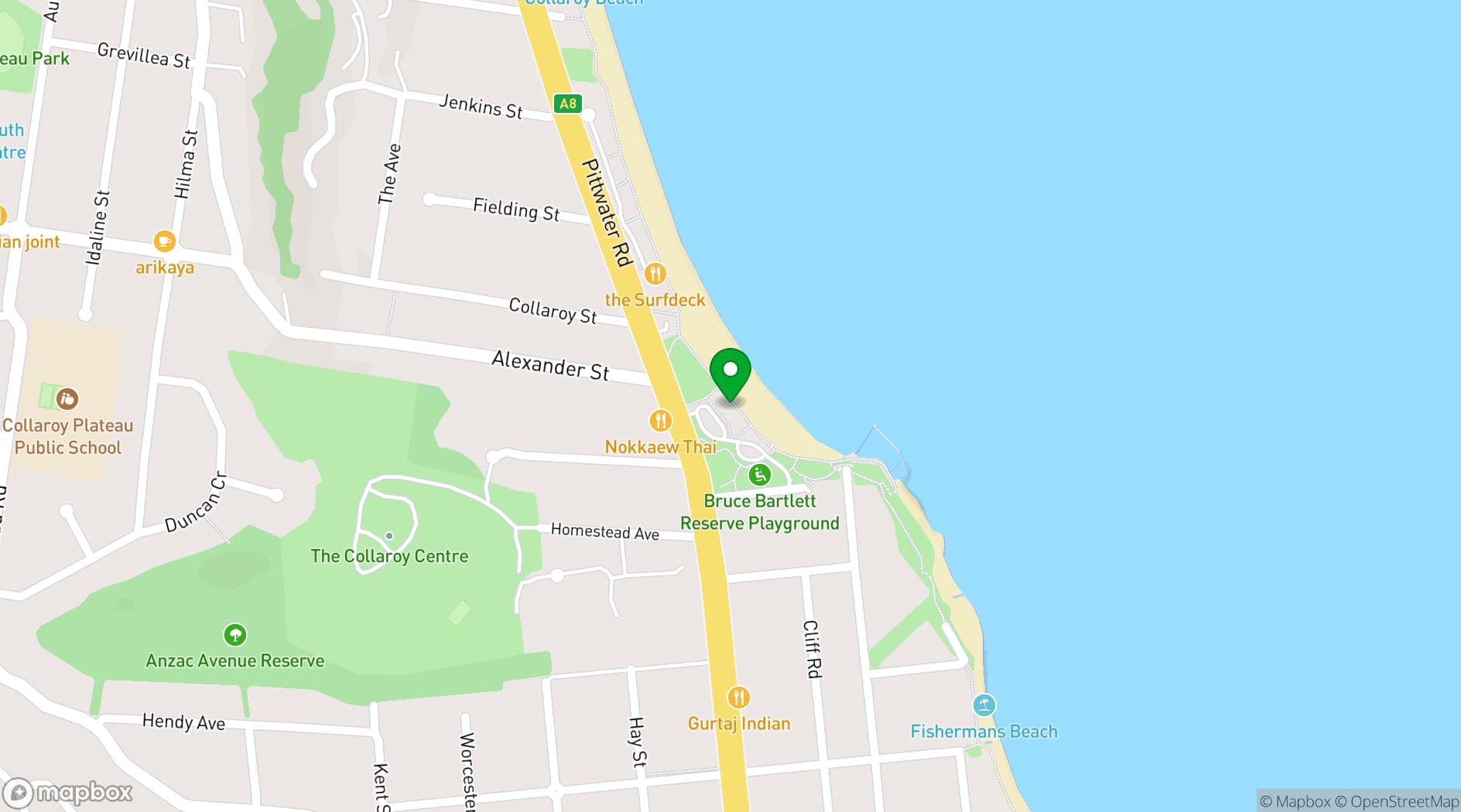 Map showing Collaroy SLSC