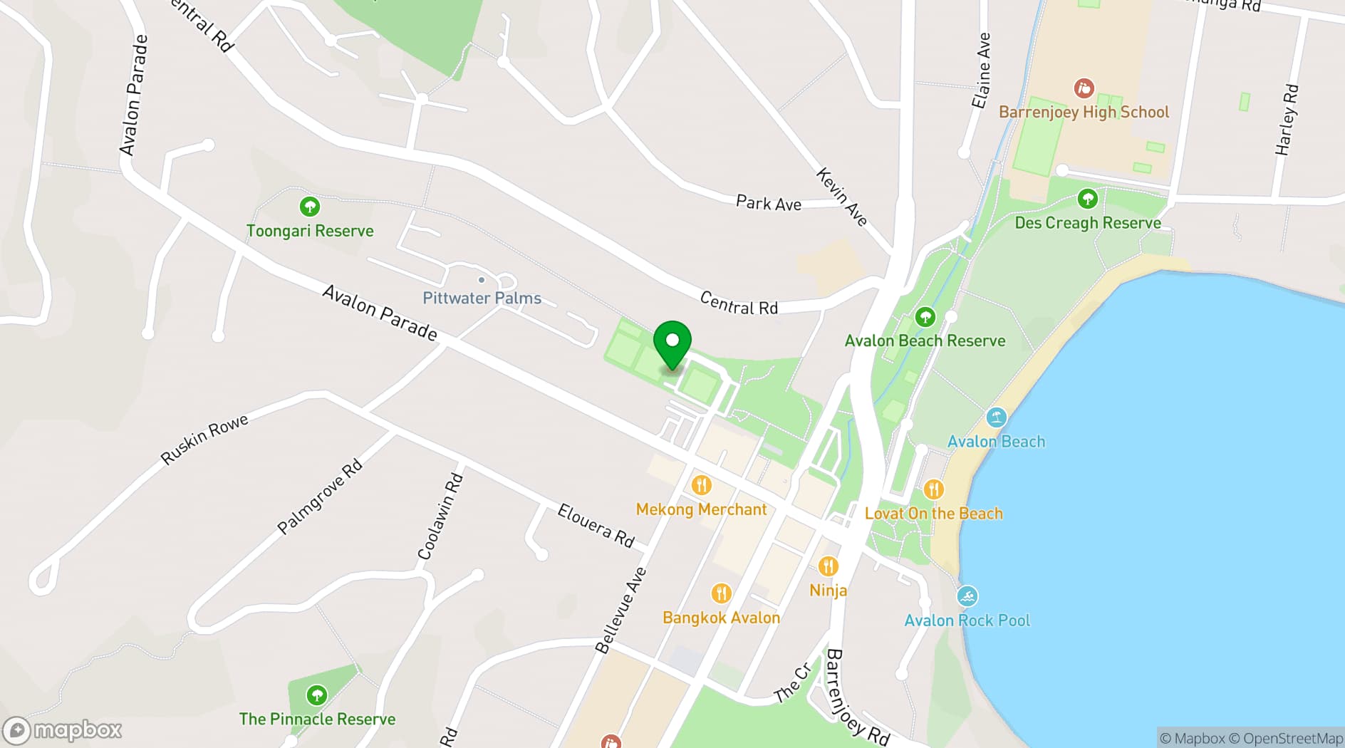Map showing Avalon Bowlo