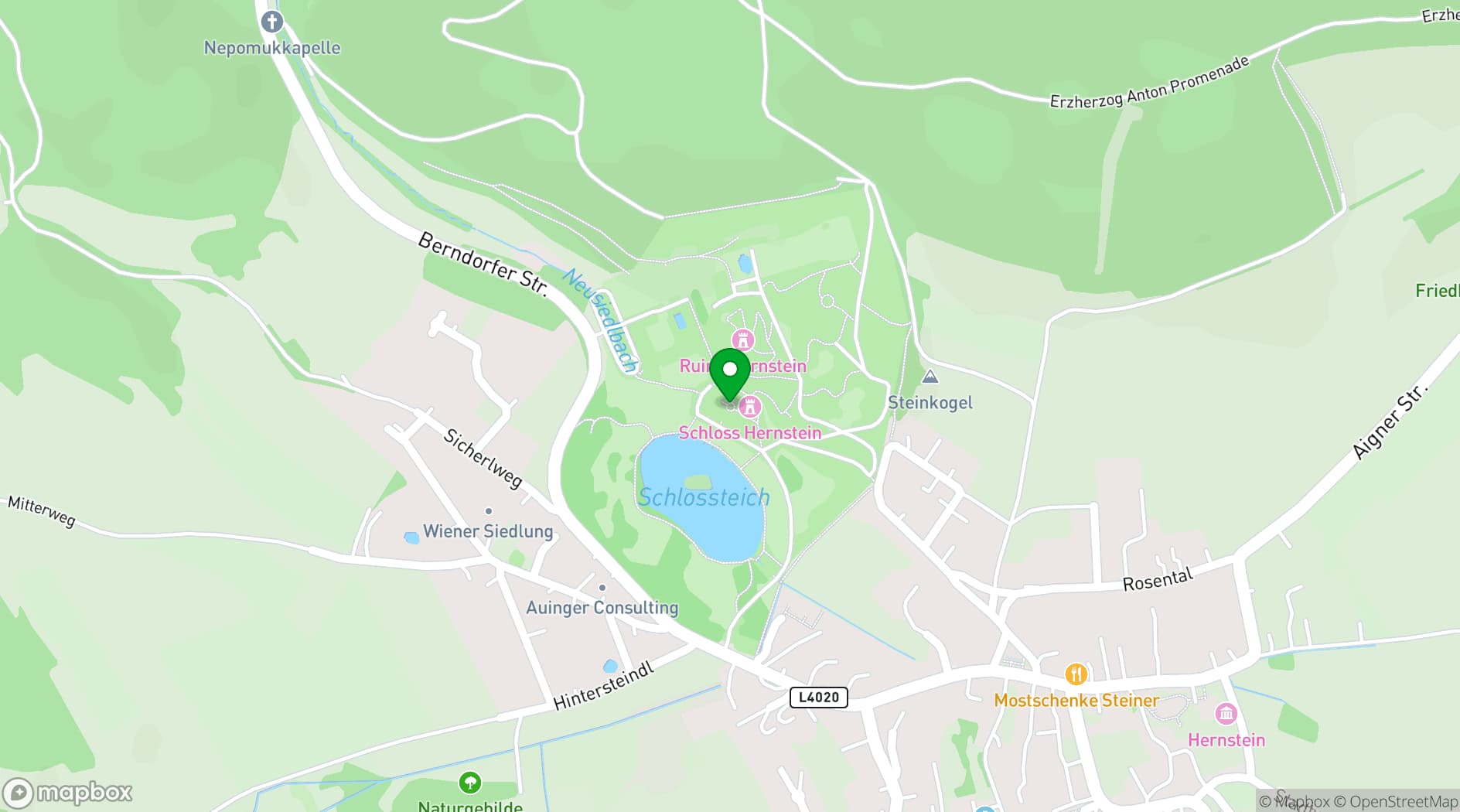 Map showing Schloss Hernstein