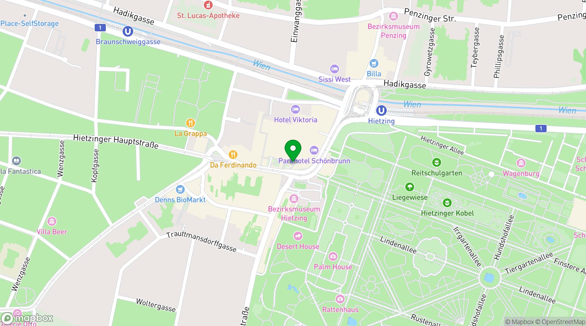 Map showing Hotel Maximilian