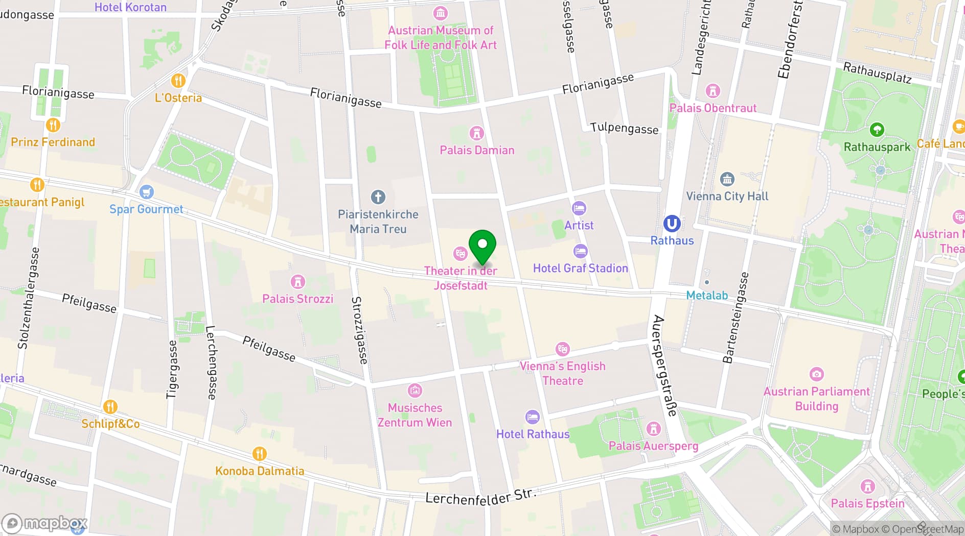Map showing Theaterhotel & Suites Wien