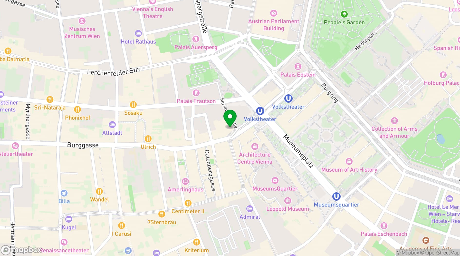 Map showing Sans Souci Boutique Hotel