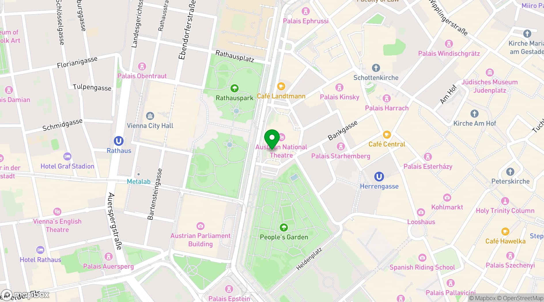 Map showing Restaurant Vestibül