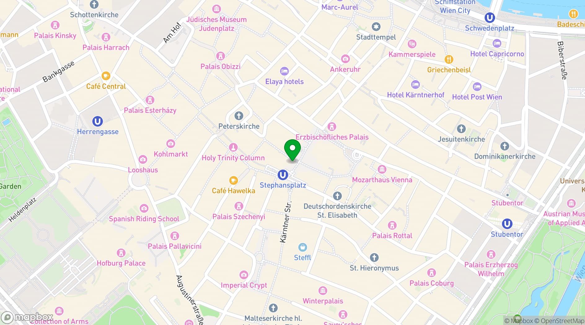 Map showing DO & CO Hotel Vienna