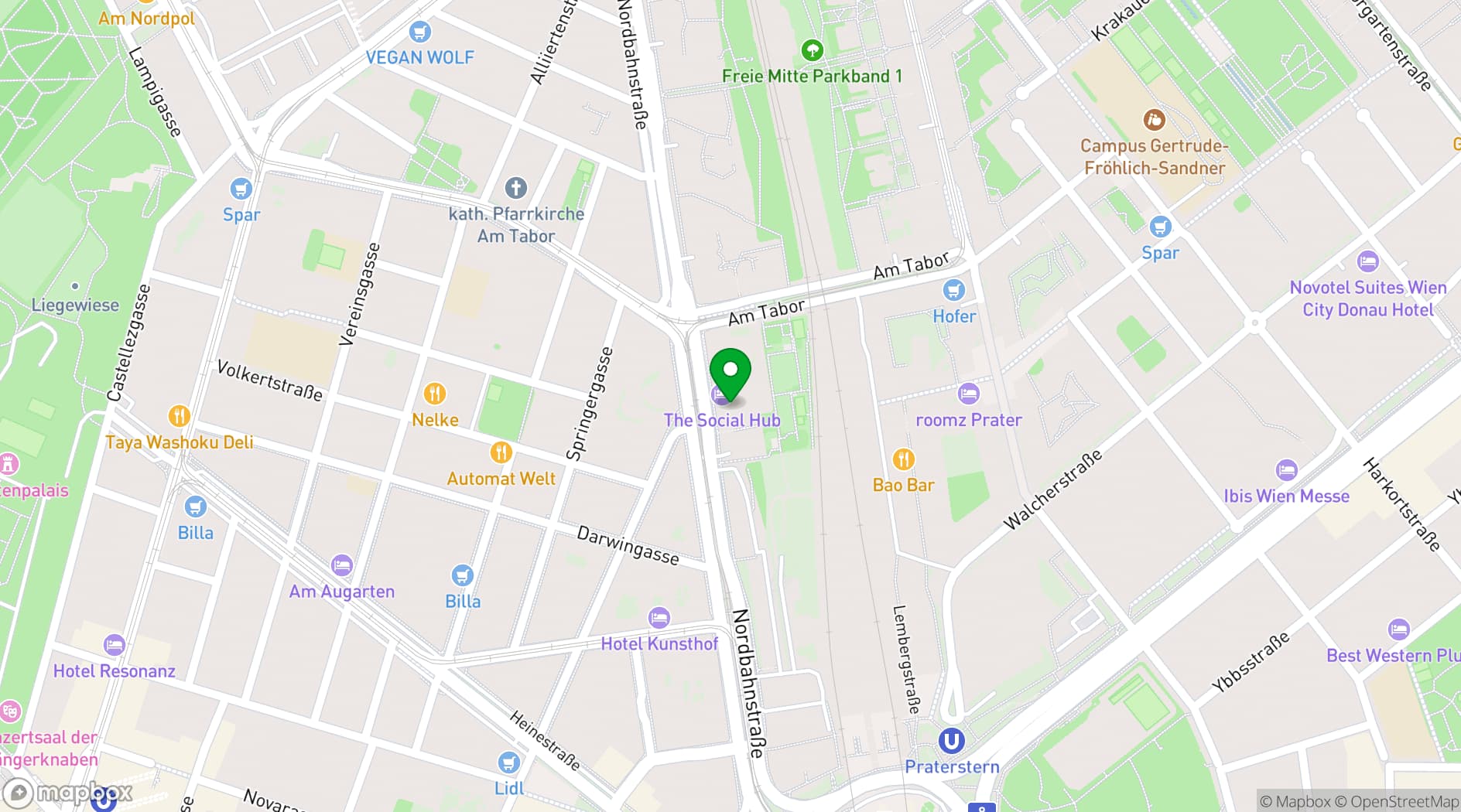 Map showing Web3 Hub Vienna