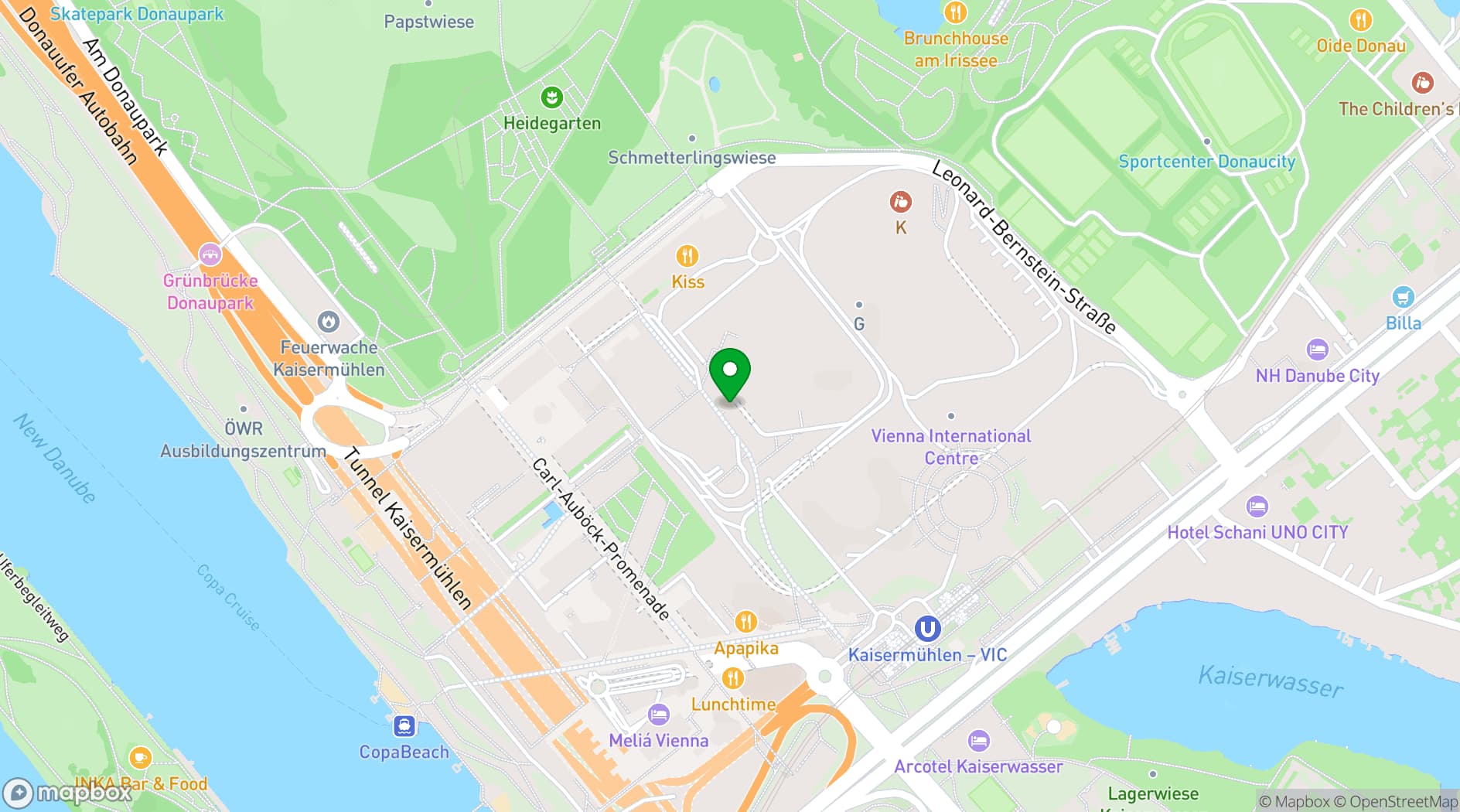 Map showing Austria Center Vienna