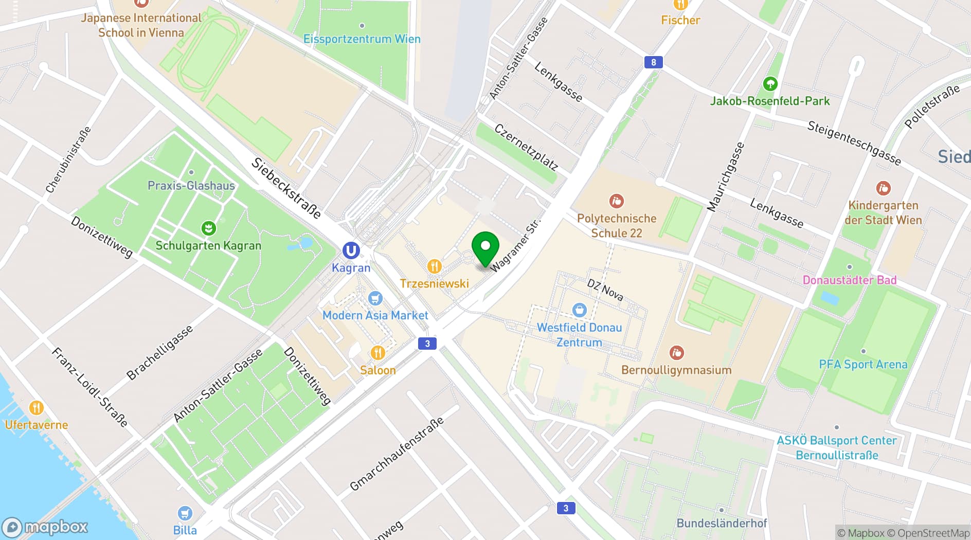 Map showing ARCOTEL Donauzentrum Wien