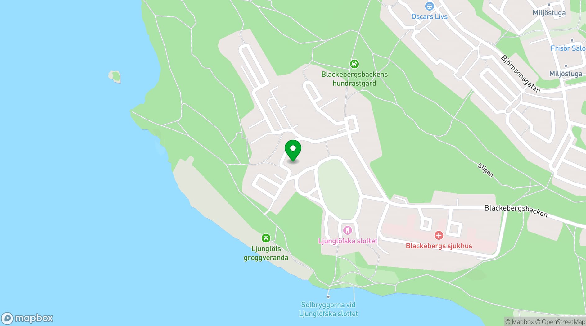 Map showing Sjöhuset