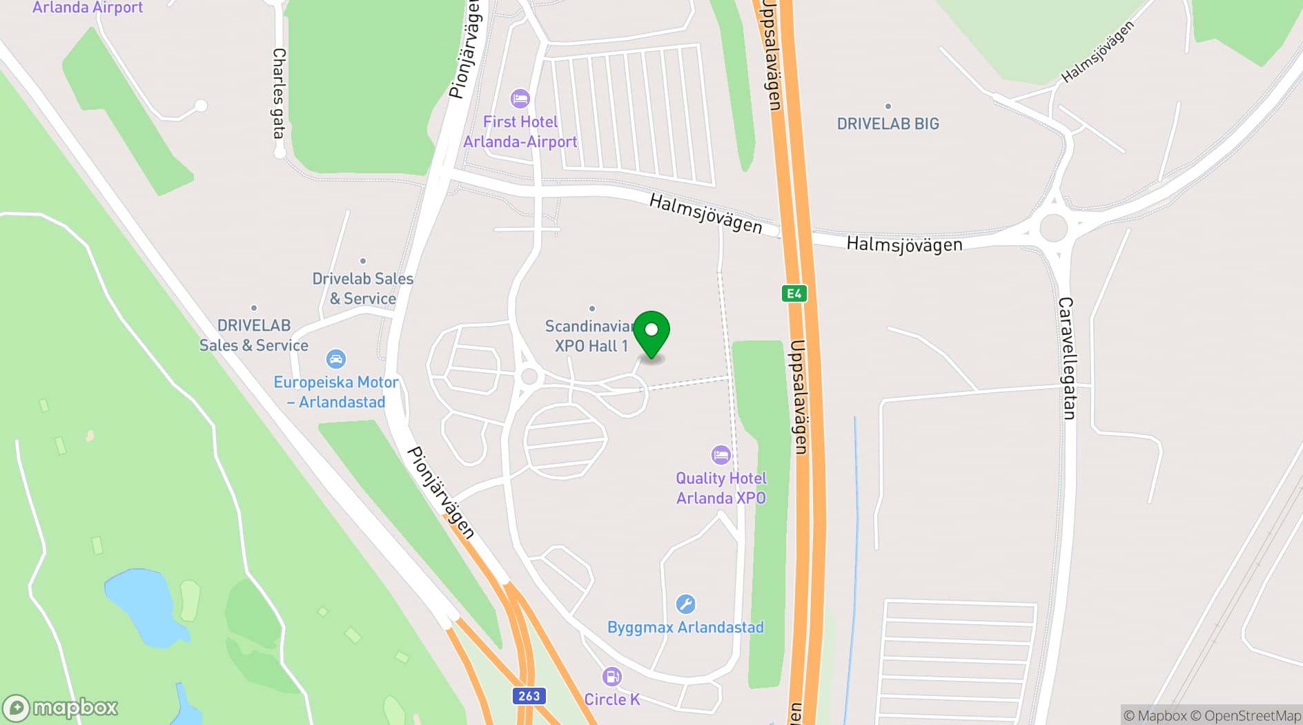 Map showing Scandinavian XPO