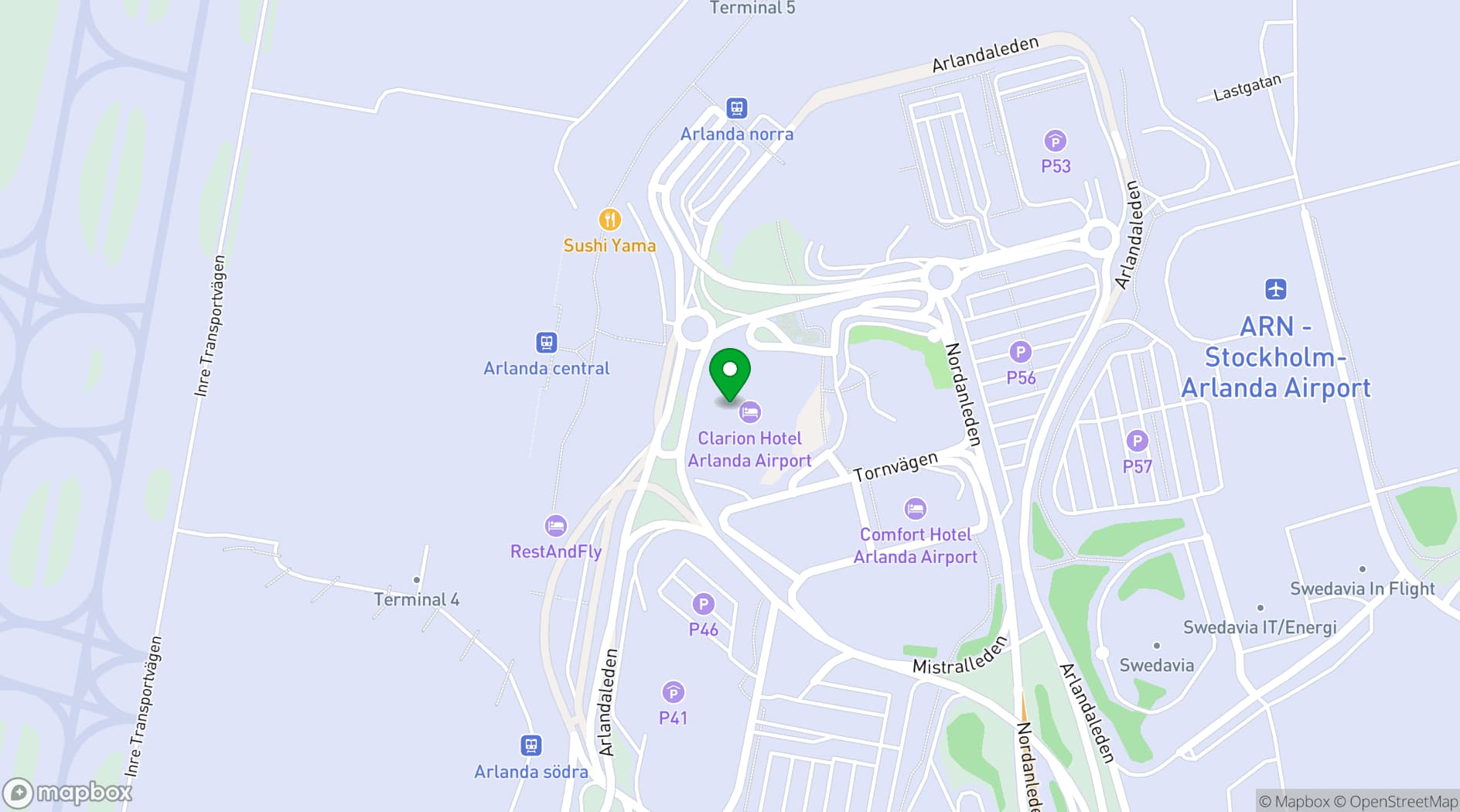 Map showing Stockholm Arlanda Airport Conference