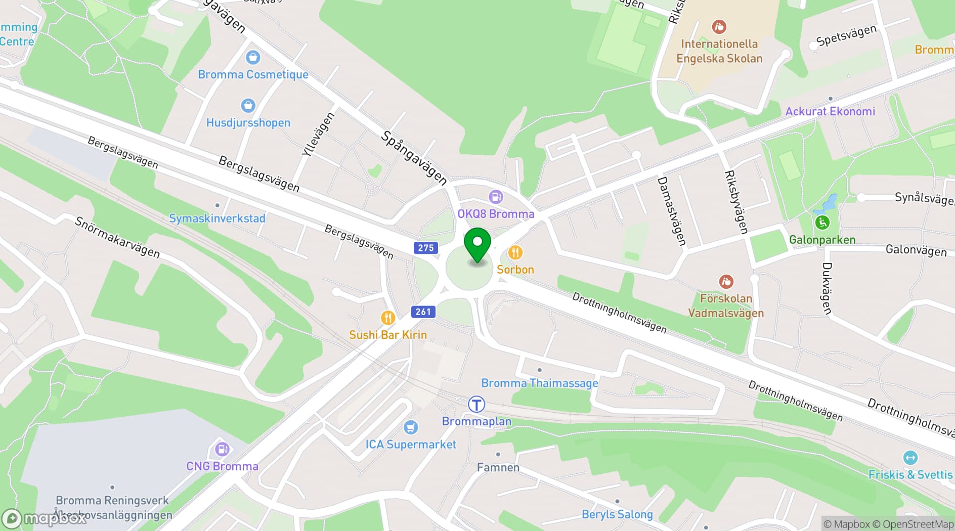 Map showing Solvalla