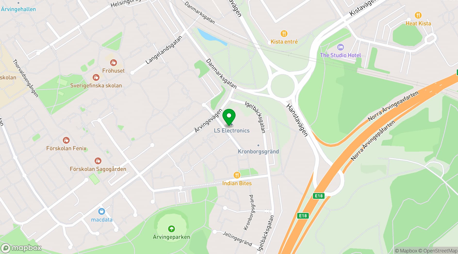 Map showing Technopolis Kista