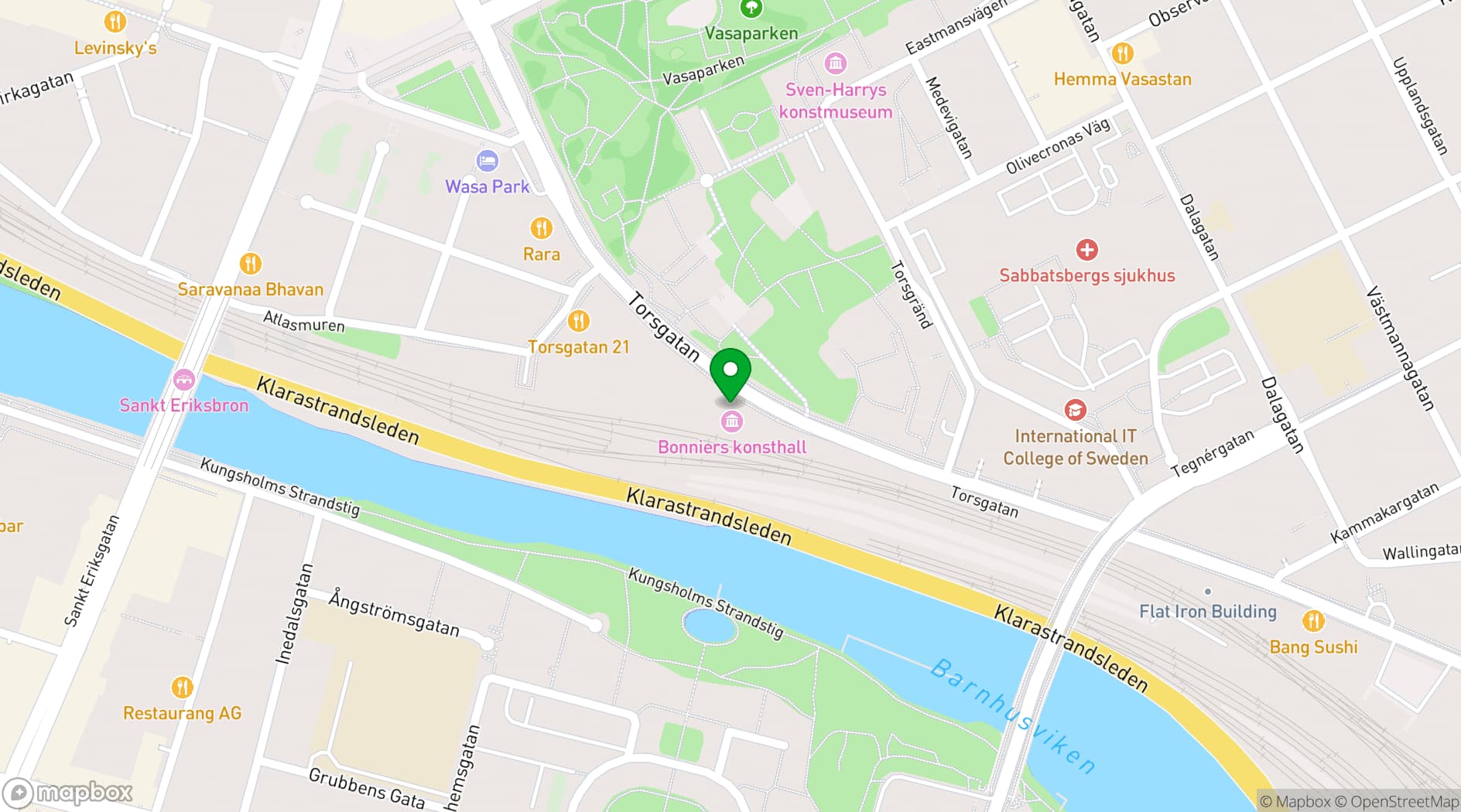 Map showing Bonniers Konsthall