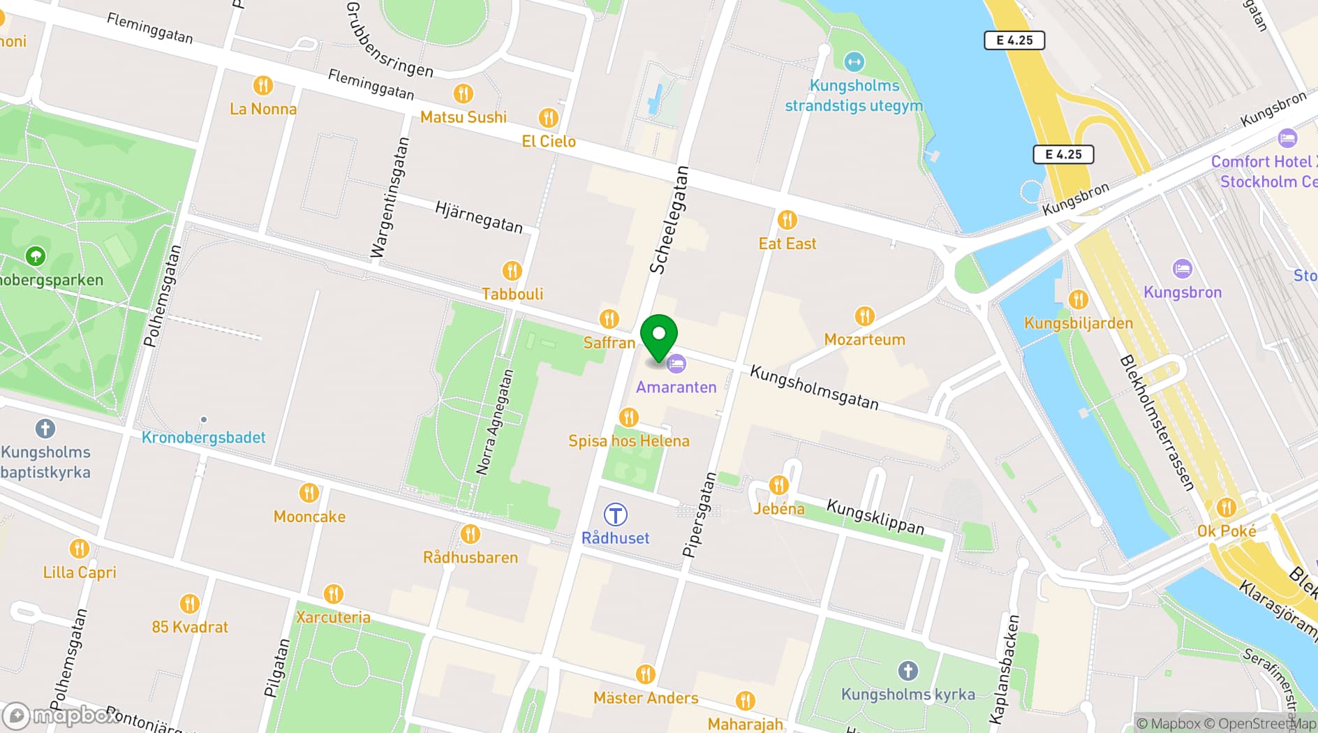 Map showing Clarion Hotel Amaranten