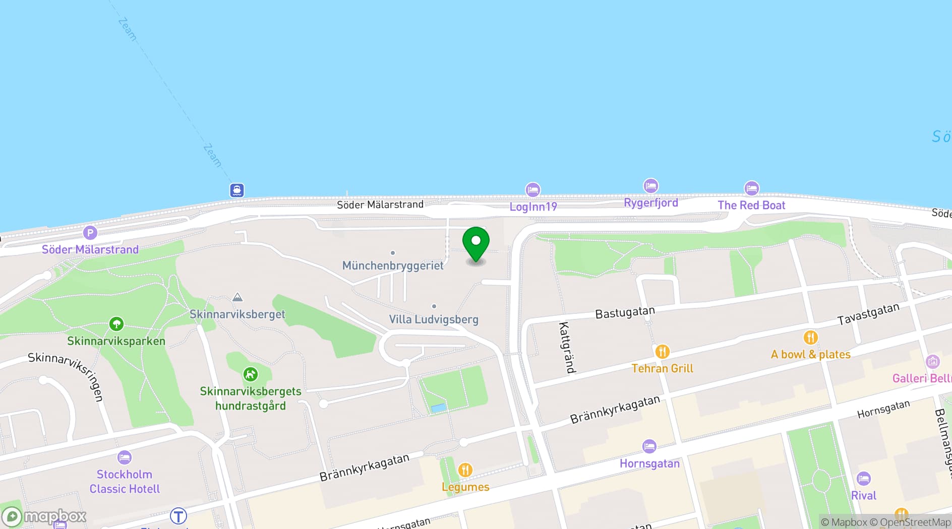 Map showing Münchenbryggeriet