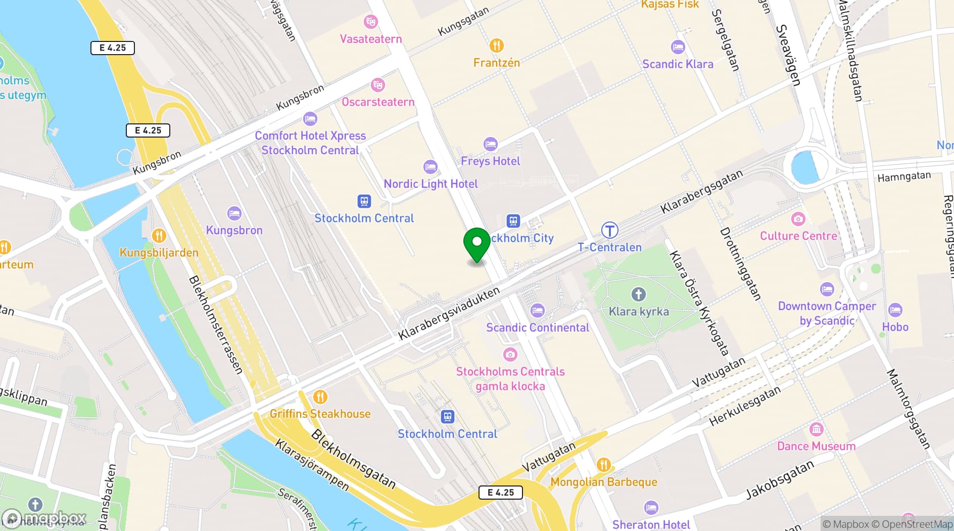 Map showing Radisson Blu Royal Viking Hotel, Stockholm