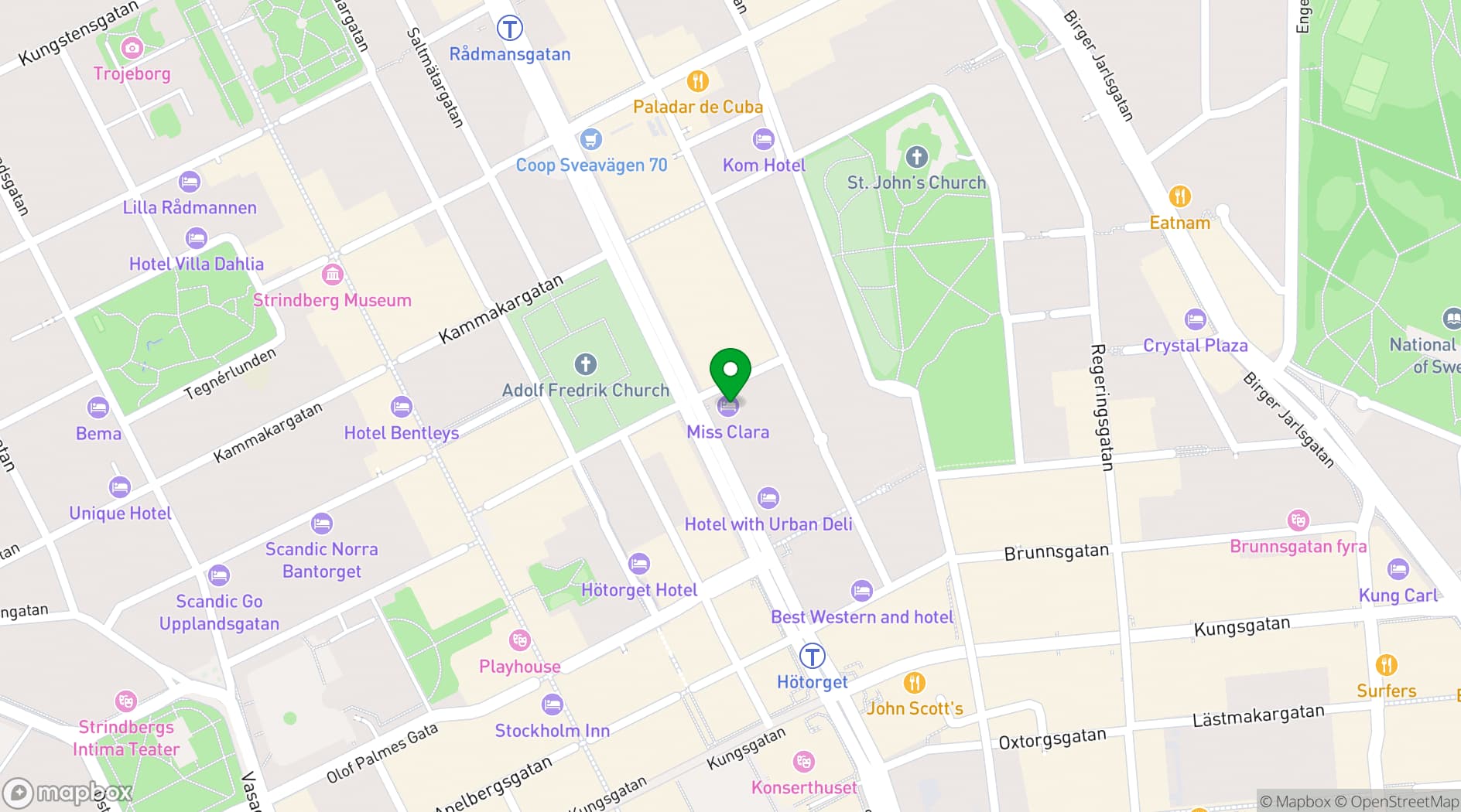 Map showing Miss Clara by Nobis