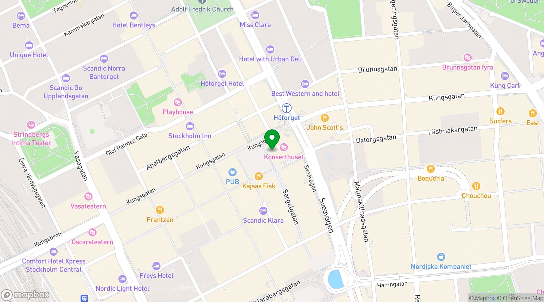 Map showing Stockholm Concert Hall