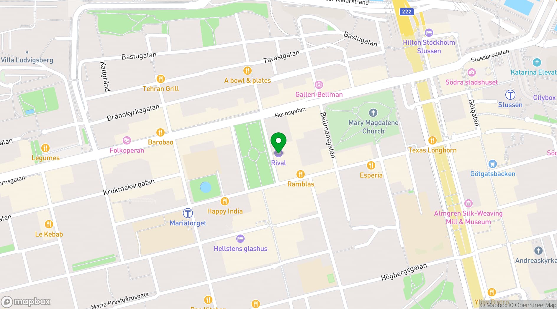 Map showing Maria & Lounge