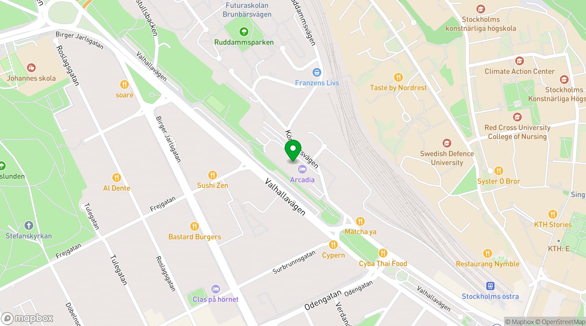 Map showing Elite Hotel Arcadia