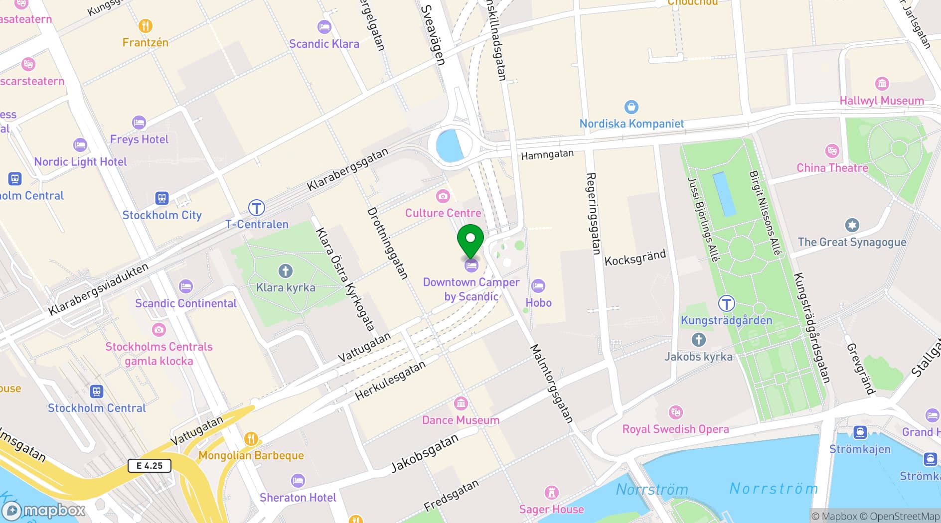 Map showing Downtown Camper by Scandic