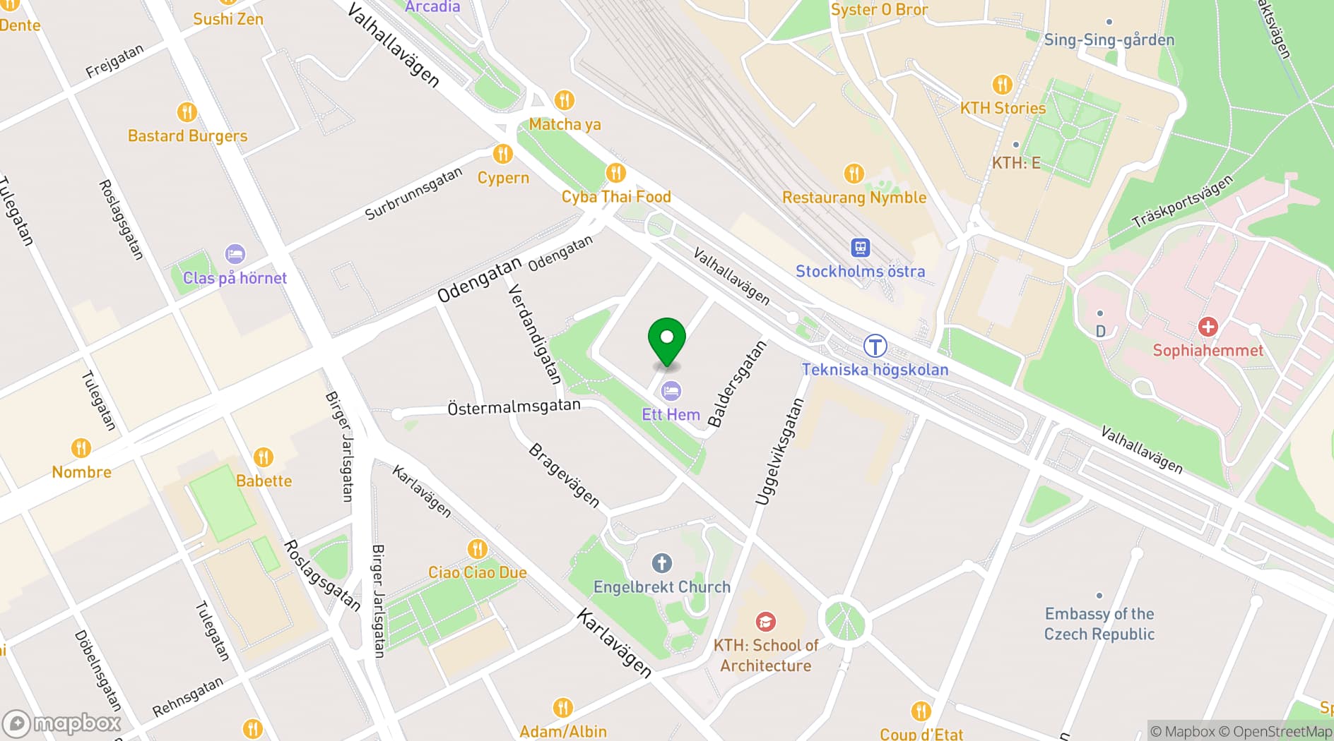 Map showing Ett Hem Stockholm