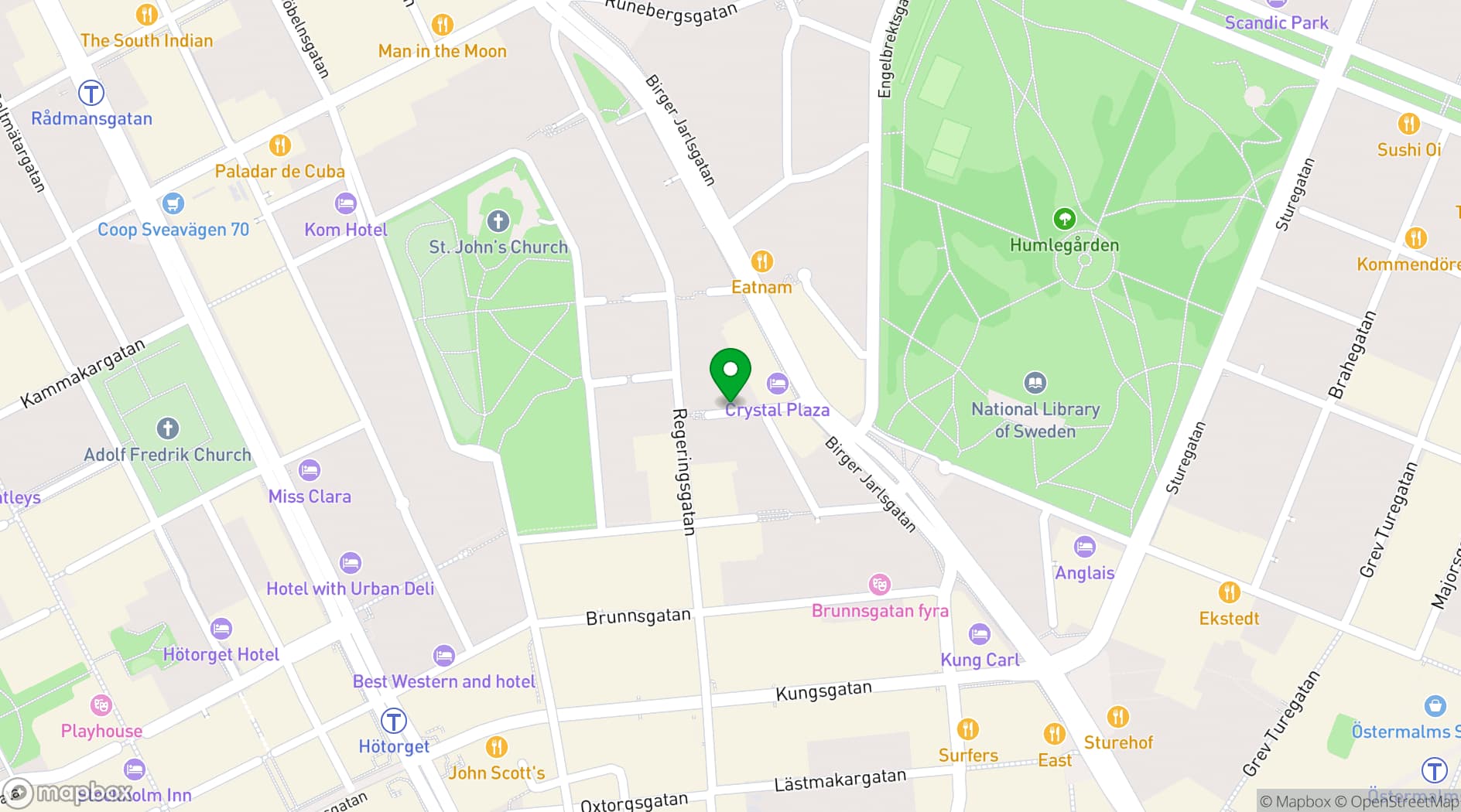 Map showing Finlandsinstitutet