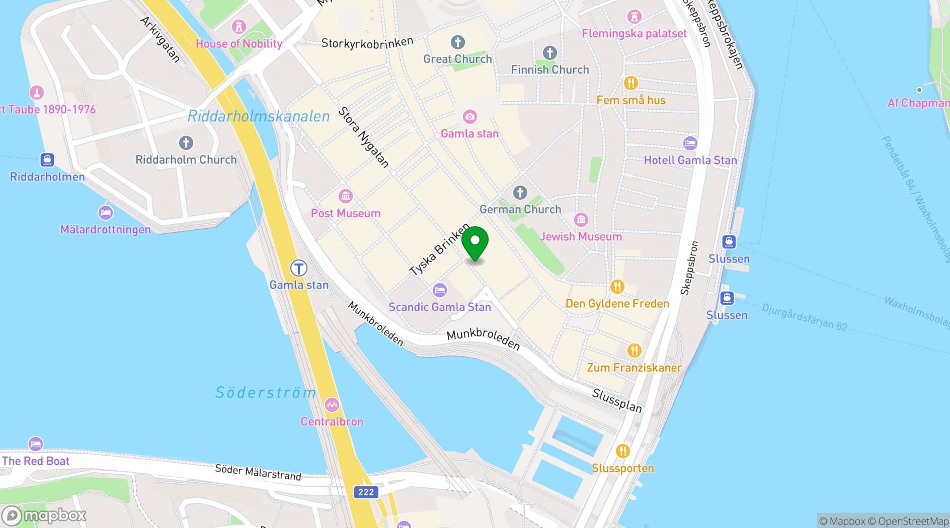 Map showing Sjätte Tunnan Medieval Restaurant