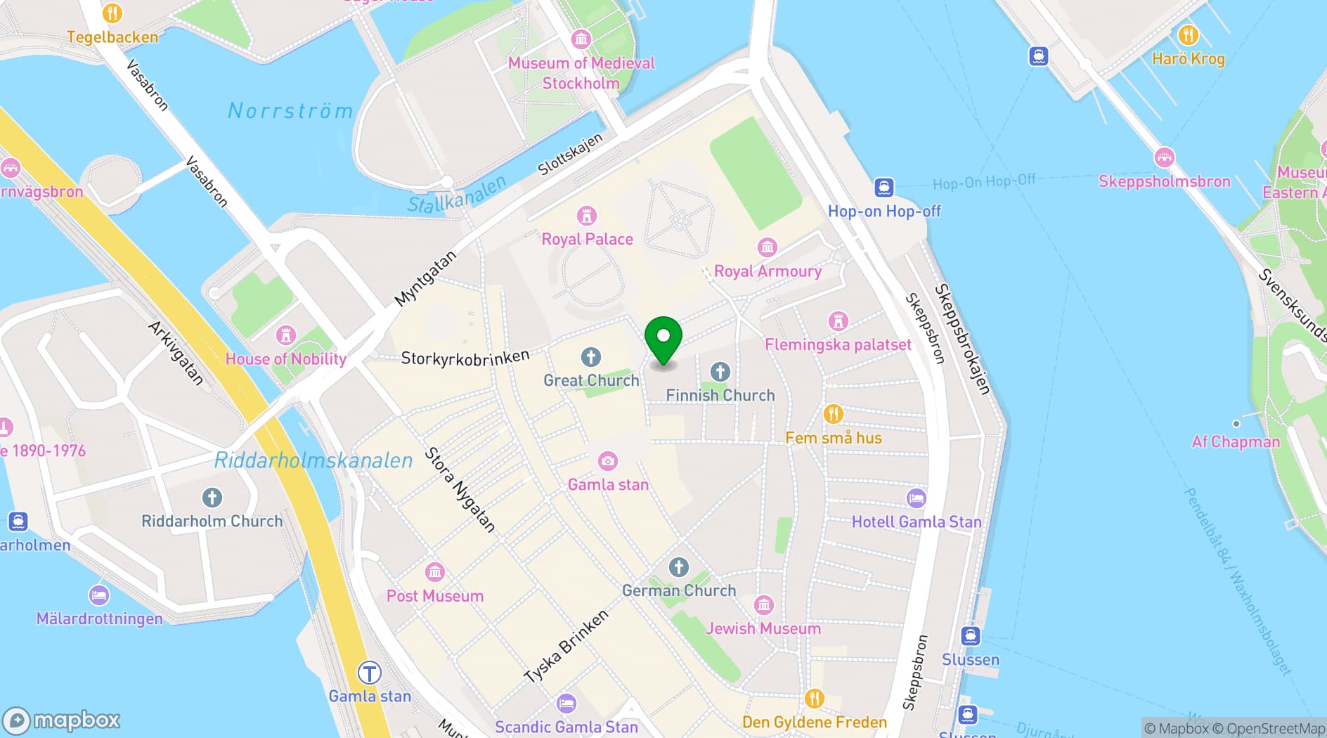 Map showing The Royal Palace