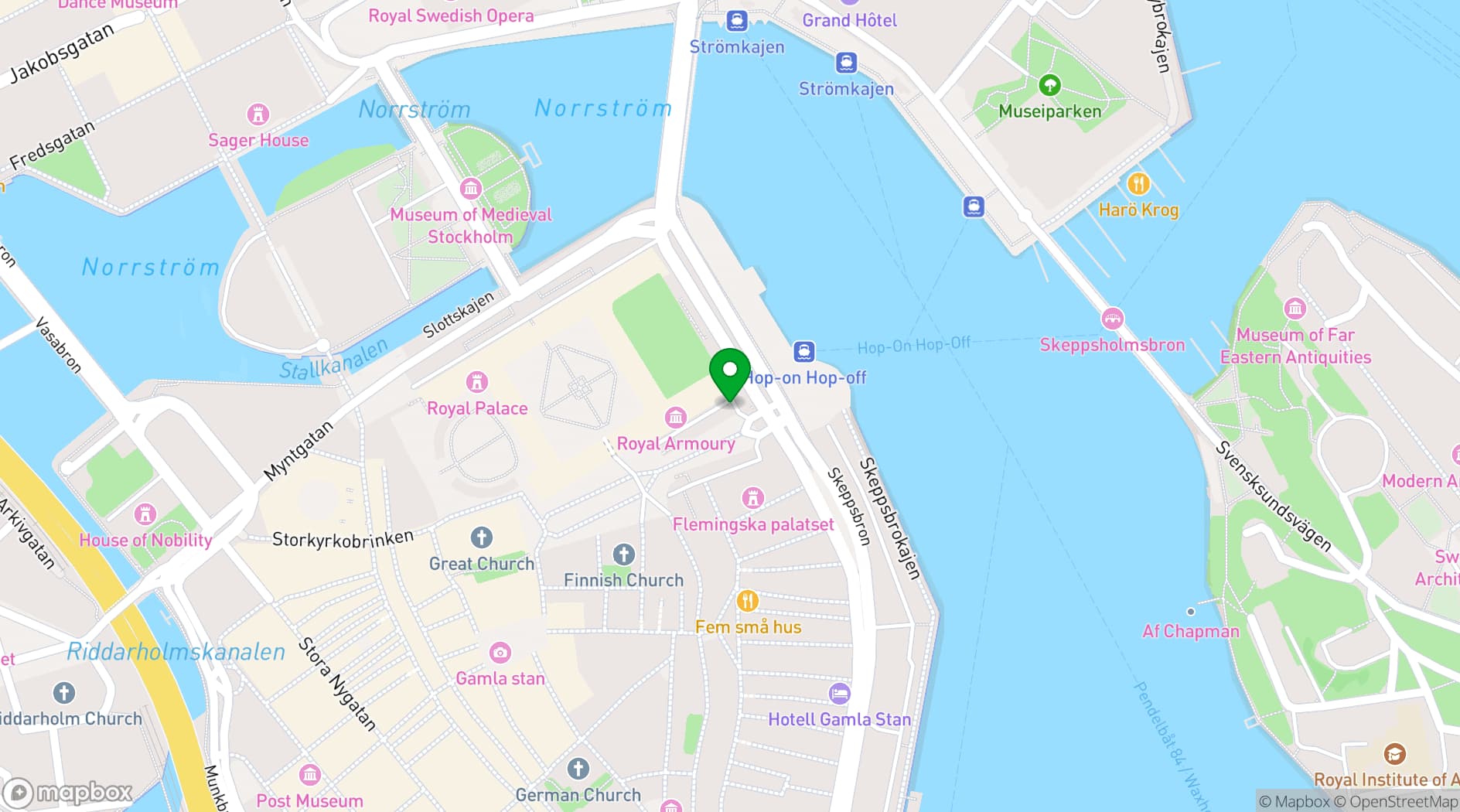 Map showing Livrustkammaren